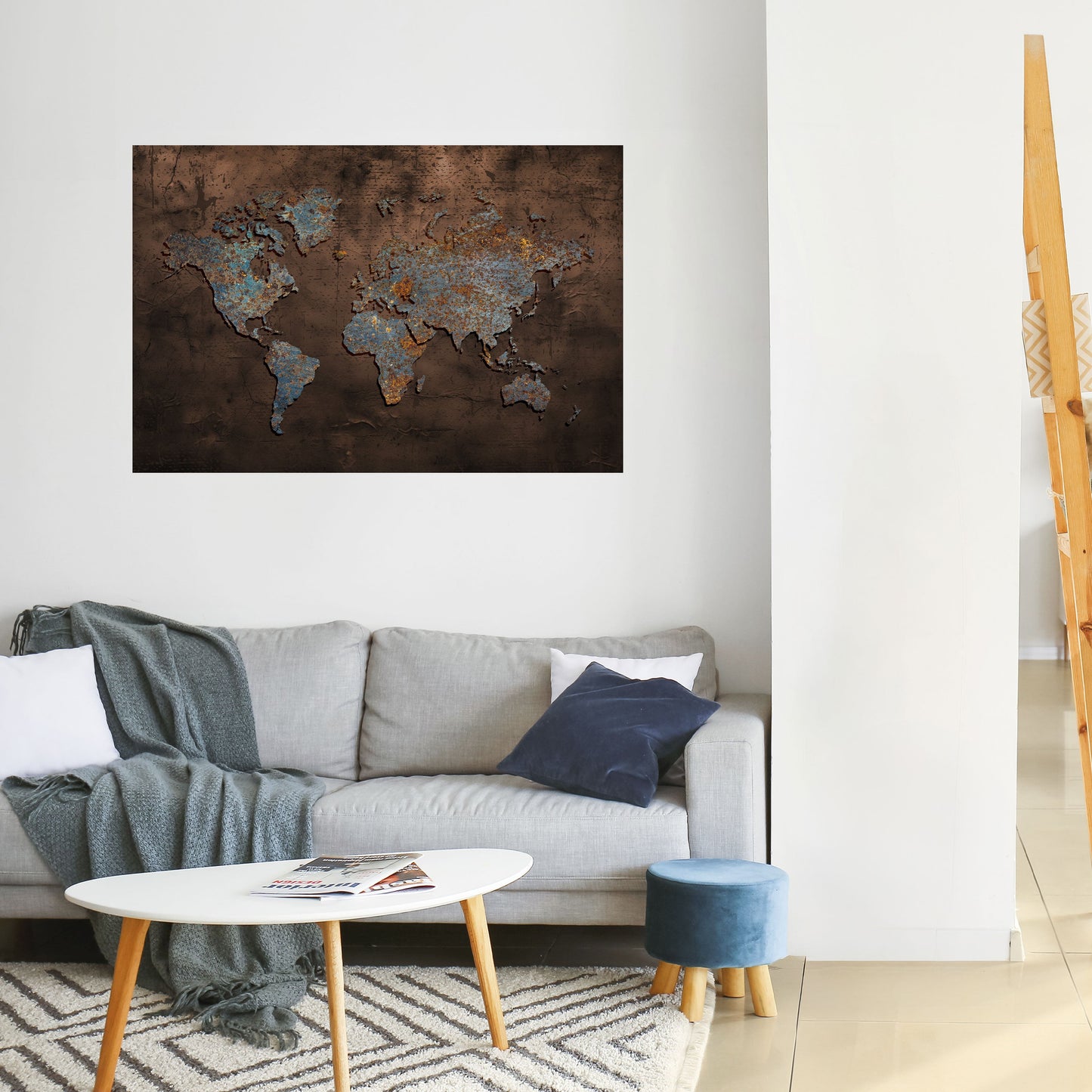 MAPPA METALLICA DEI RICORDI Poster orizzontale staccabile e attaccabile