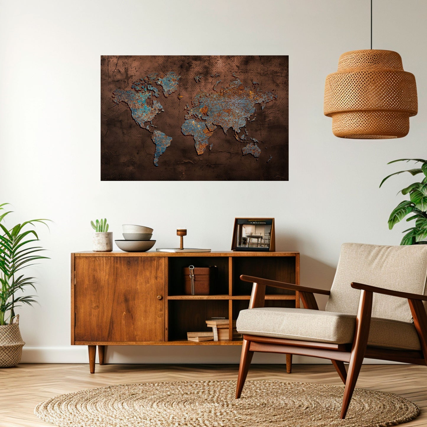 MAPPA METALLICA DEI RICORDI Poster orizzontale staccabile e attaccabile