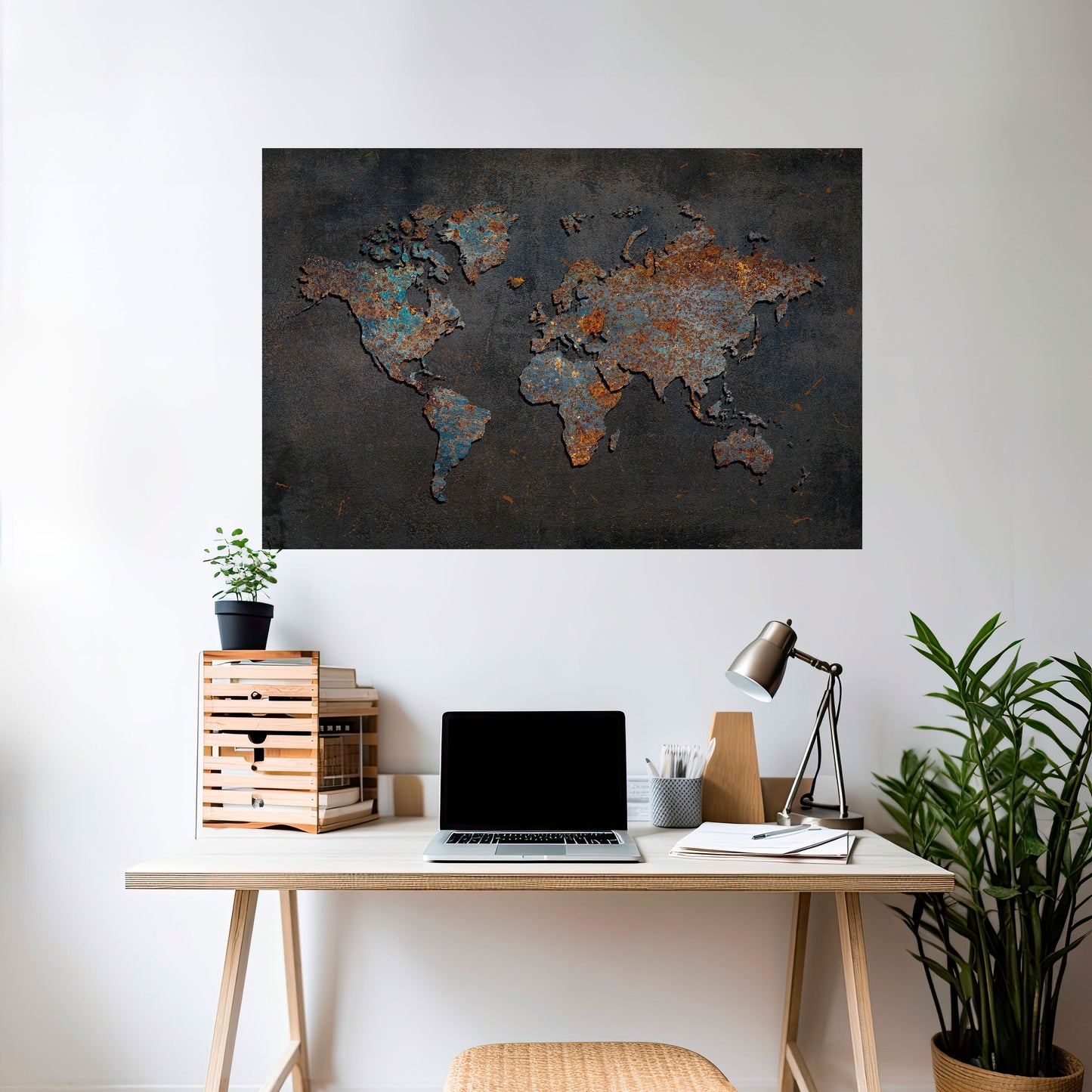 TOPOGRAFIA CONSUMATA DAL TEMPO Poster orizzontale staccabile e attaccabile