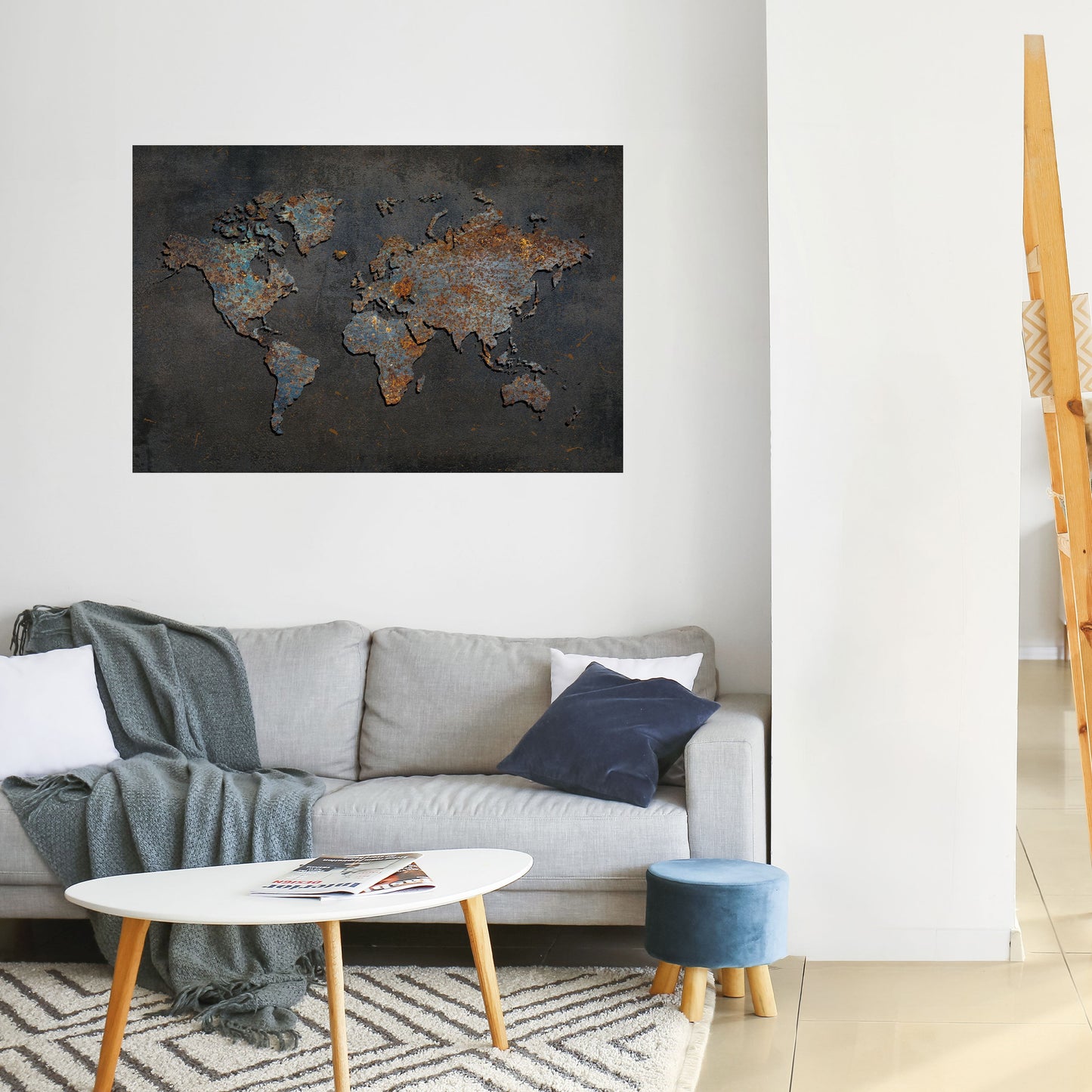 TOPOGRAFIA CONSUMATA DAL TEMPO Poster orizzontale staccabile e attaccabile