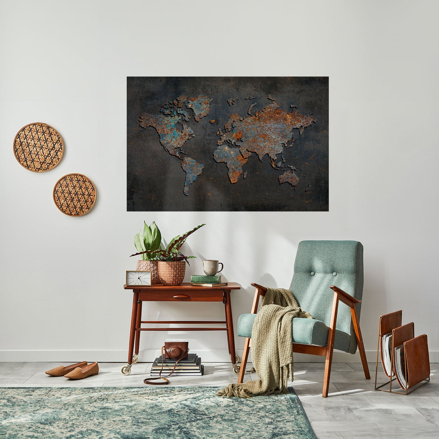 TOPOGRAFIA CONSUMATA DAL TEMPO Poster orizzontale staccabile e attaccabile