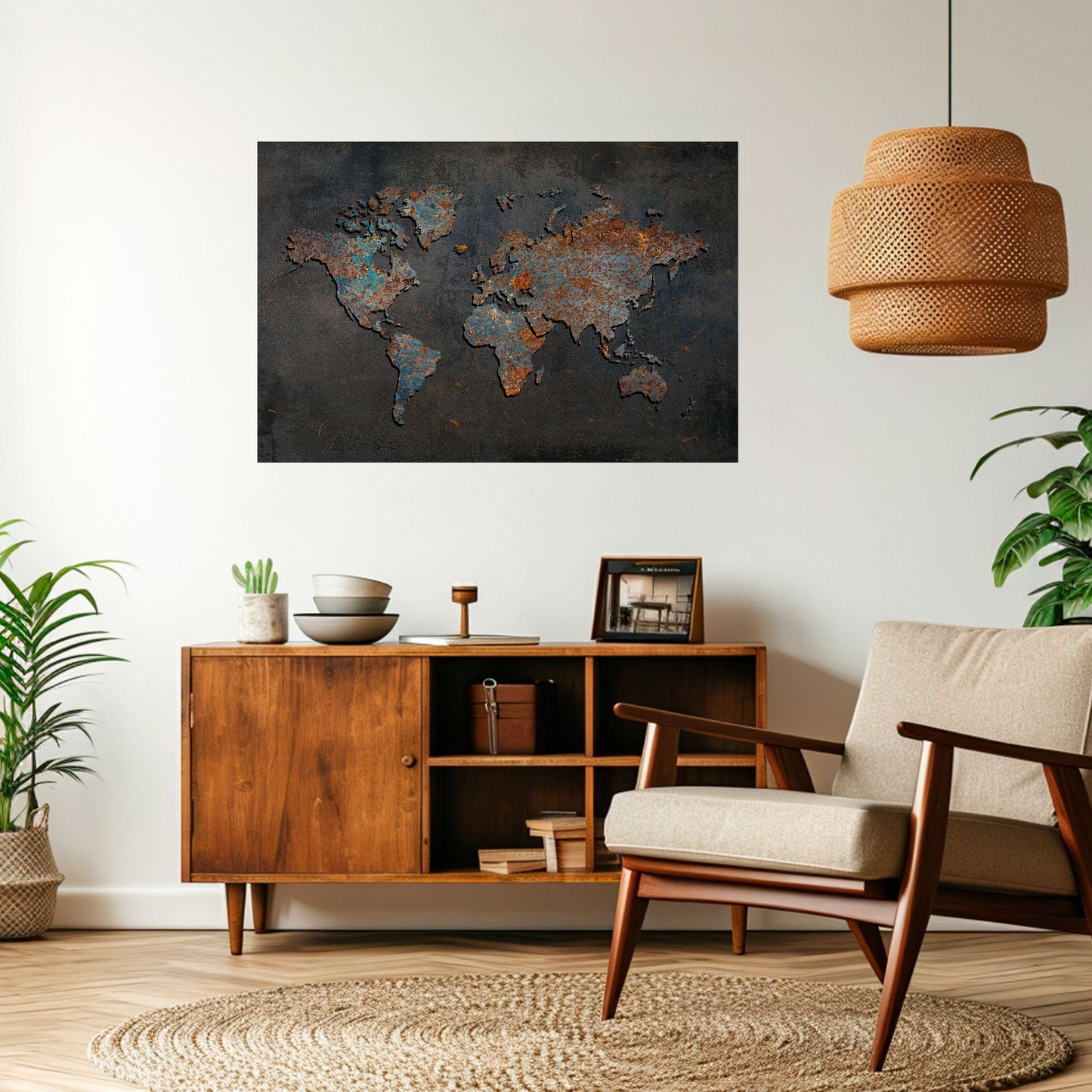 TOPOGRAFIA CONSUMATA DAL TEMPO Poster orizzontale staccabile e attaccabile