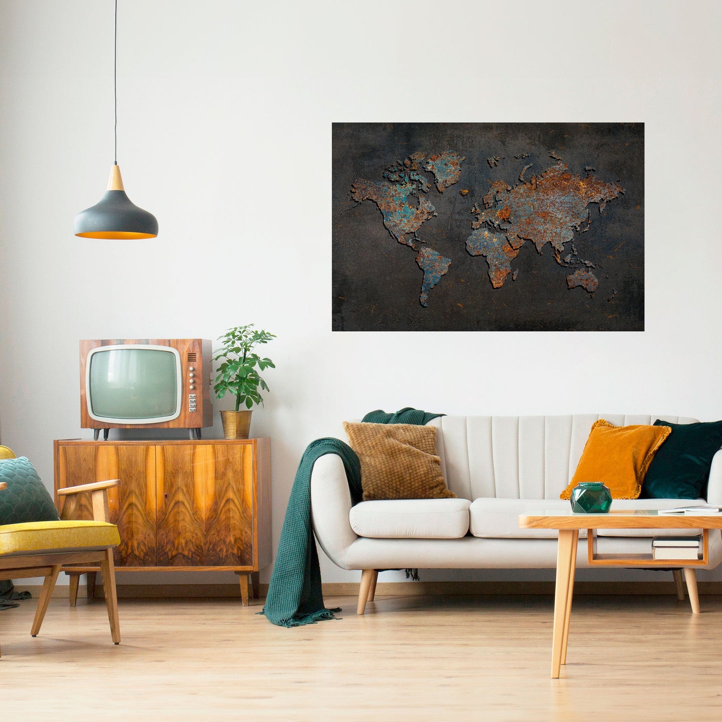 TOPOGRAFIA CONSUMATA DAL TEMPO Poster orizzontale staccabile e attaccabile