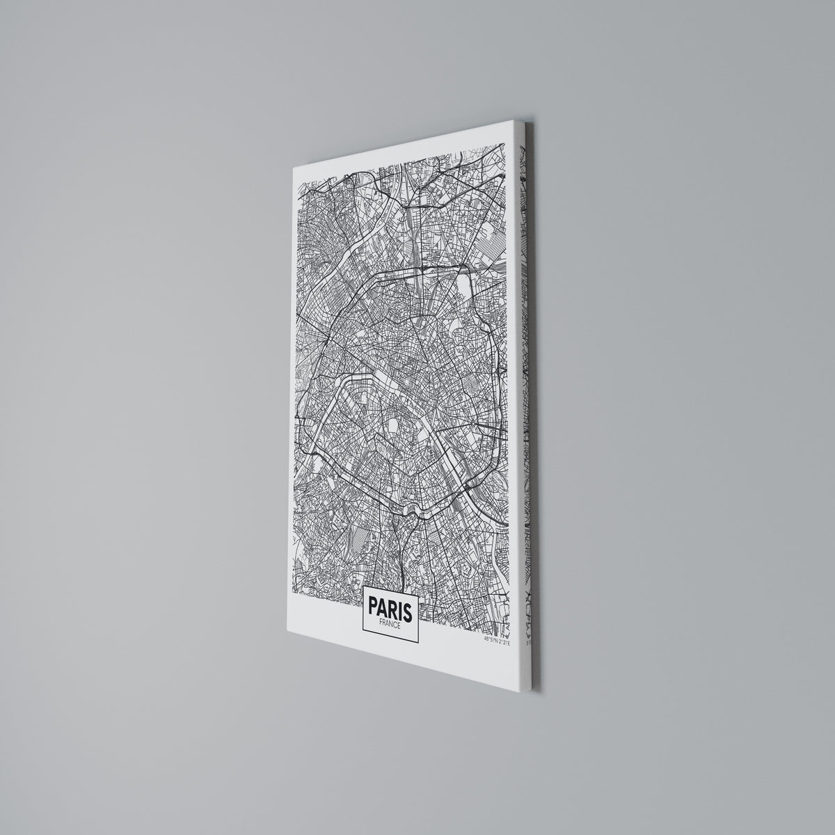 PARIS TOWN PLAN Stampa su tela verticale
