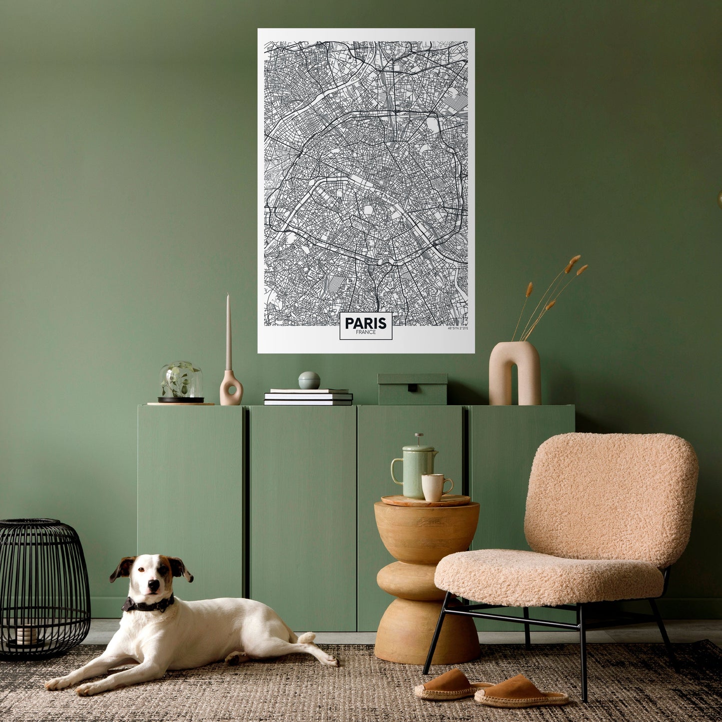 Poster verticale staccabile e attaccabile della planimetria di Parigi
