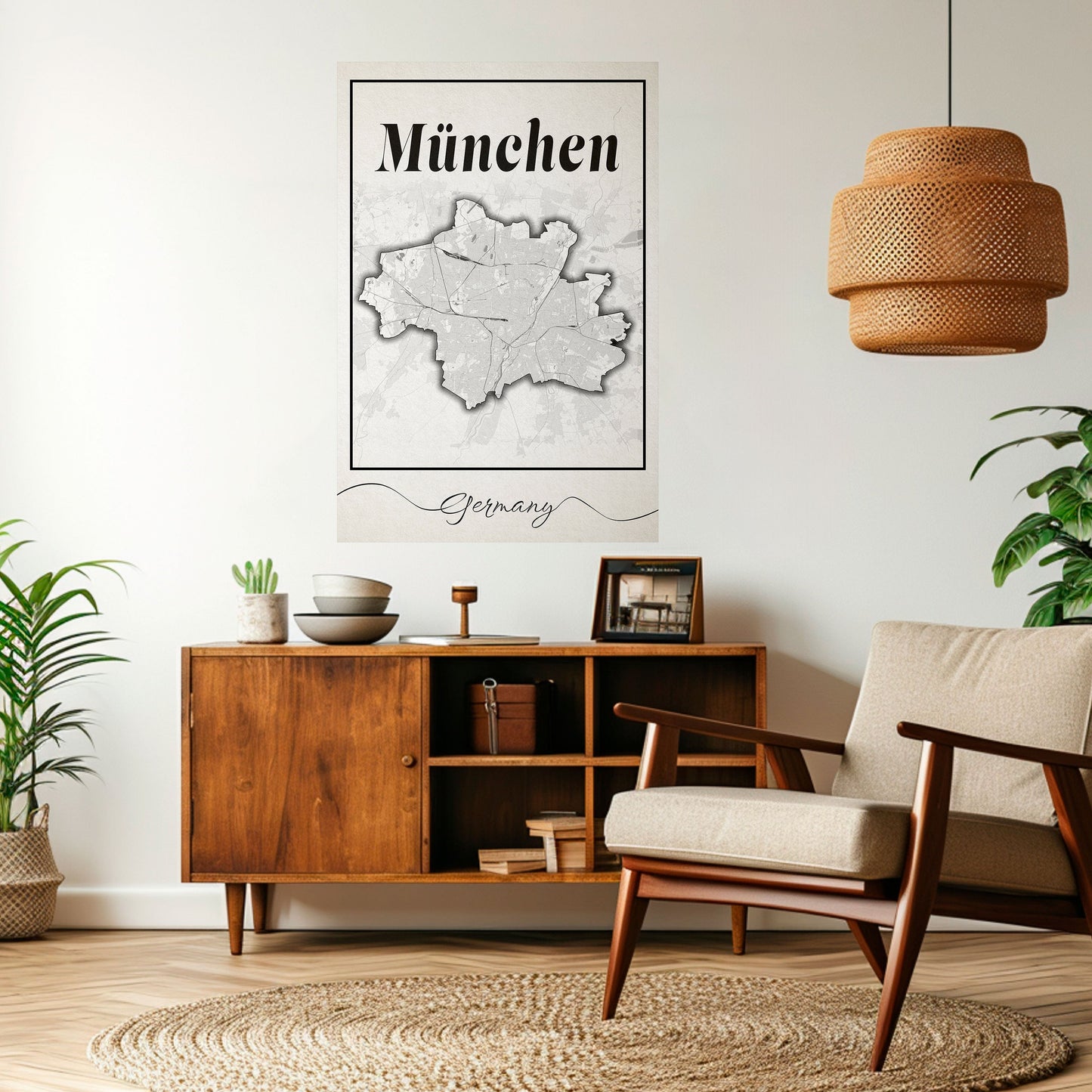 Poster verticale MONOCHROME MÜNCHEN stacca e attacca