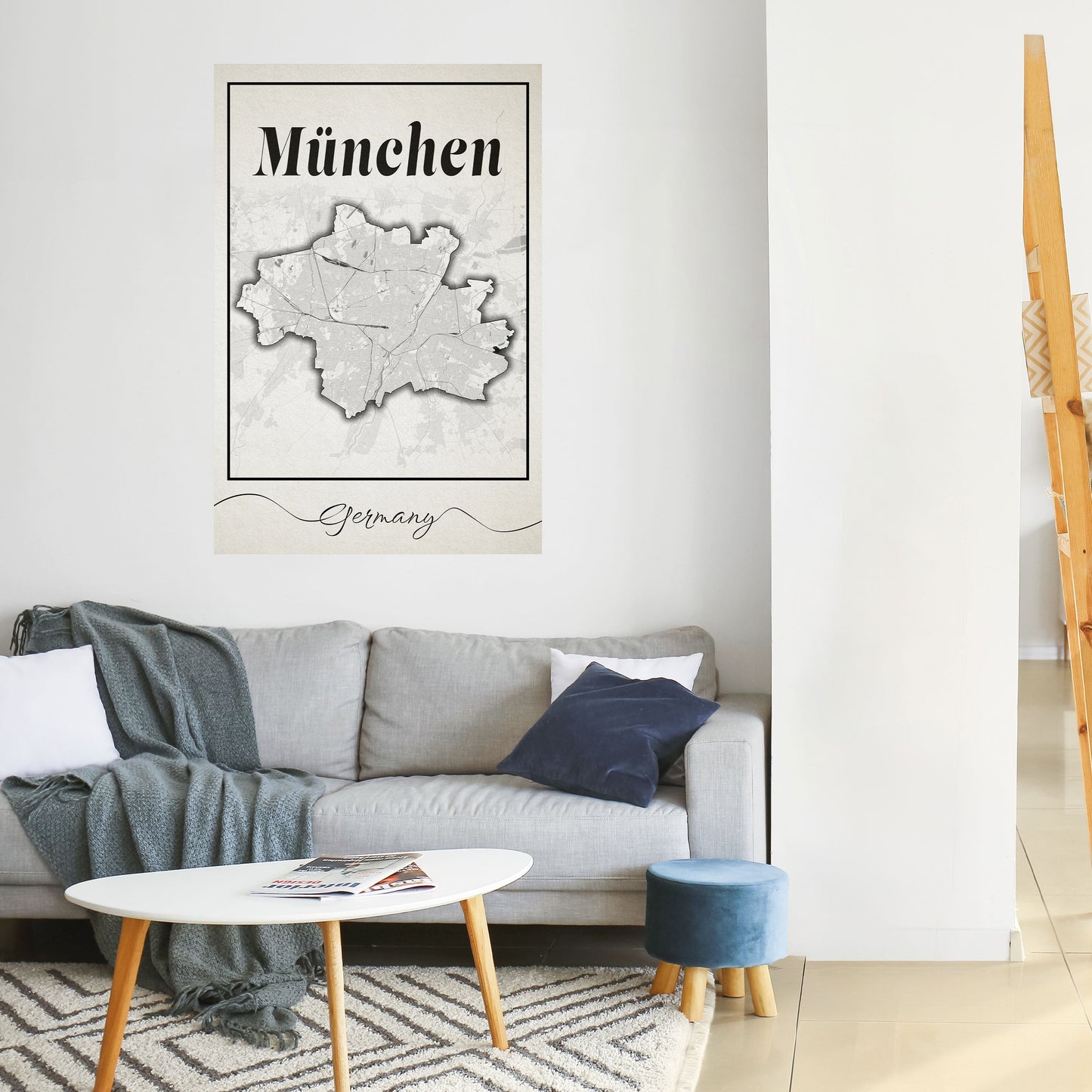 Poster verticale MONOCHROME MÜNCHEN stacca e attacca