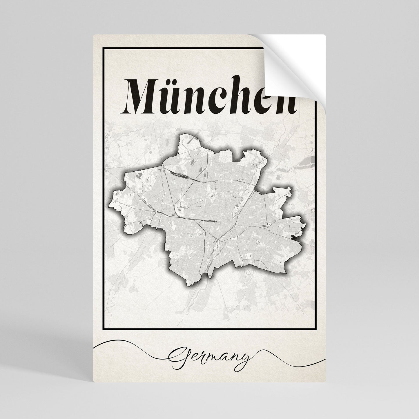 Poster verticale MONOCHROME MÜNCHEN stacca e attacca