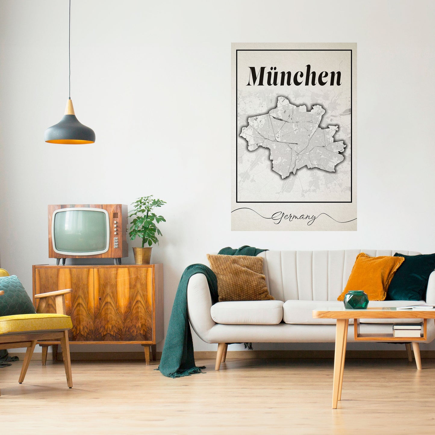 Poster verticale MONOCHROME MÜNCHEN stacca e attacca