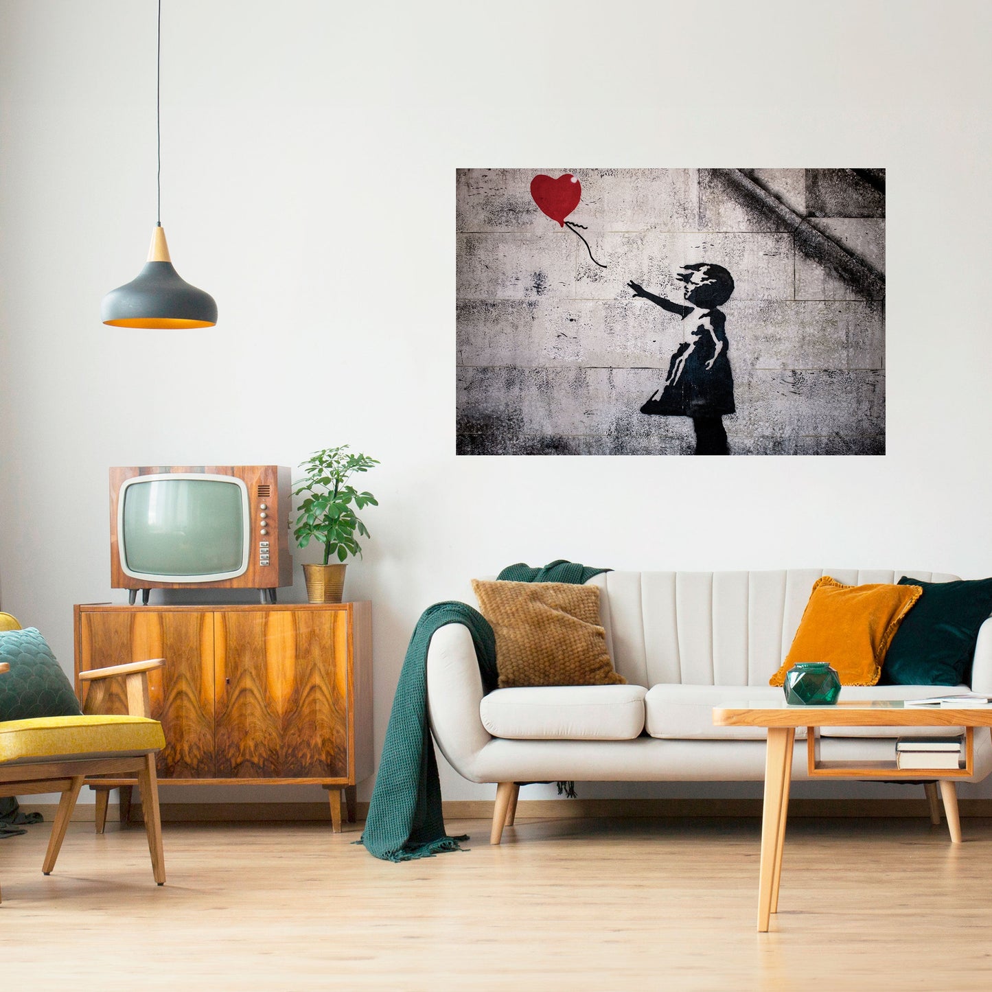 BALLON GIRL (BANKSY) Poster orizzontale staccabile e attaccabile