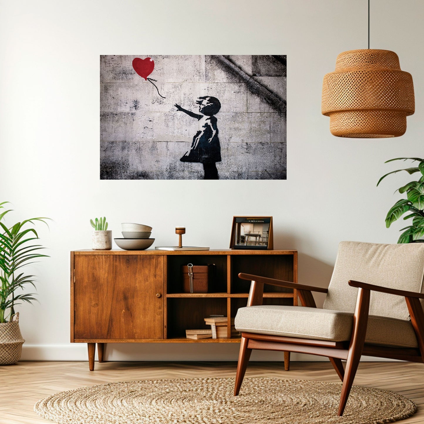 BALLON GIRL (BANKSY) Poster orizzontale staccabile e attaccabile
