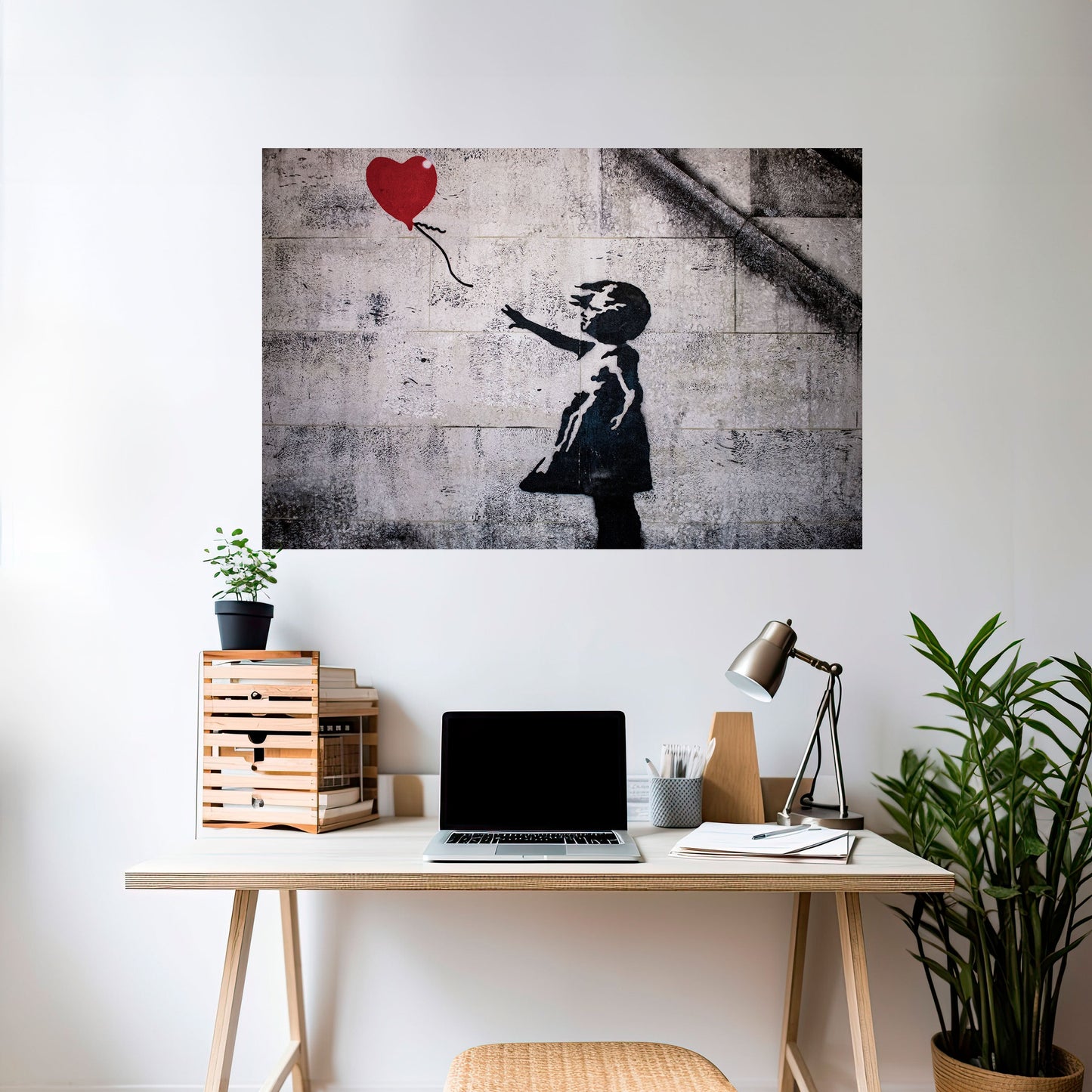 BALLON GIRL (BANKSY) Poster orizzontale staccabile e attaccabile