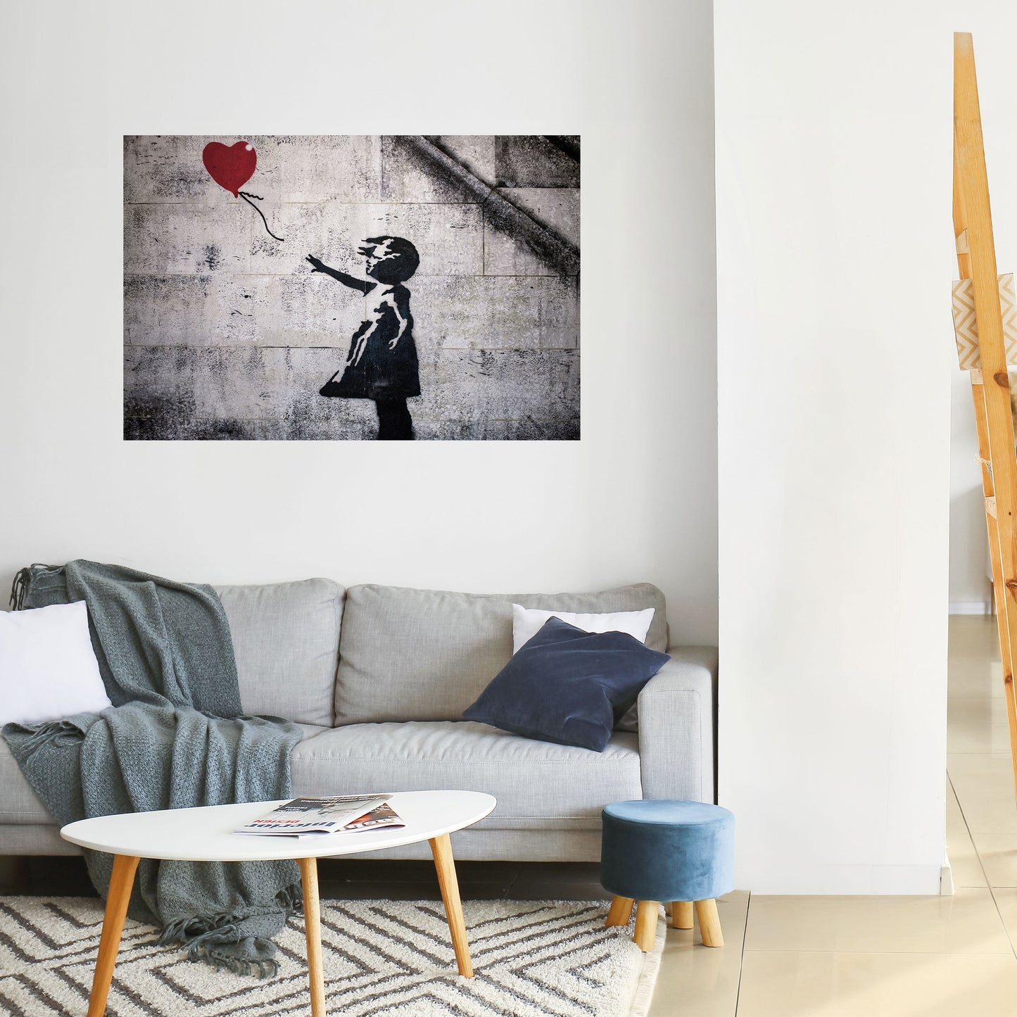 BALLON GIRL (BANKSY) Poster orizzontale staccabile e attaccabile