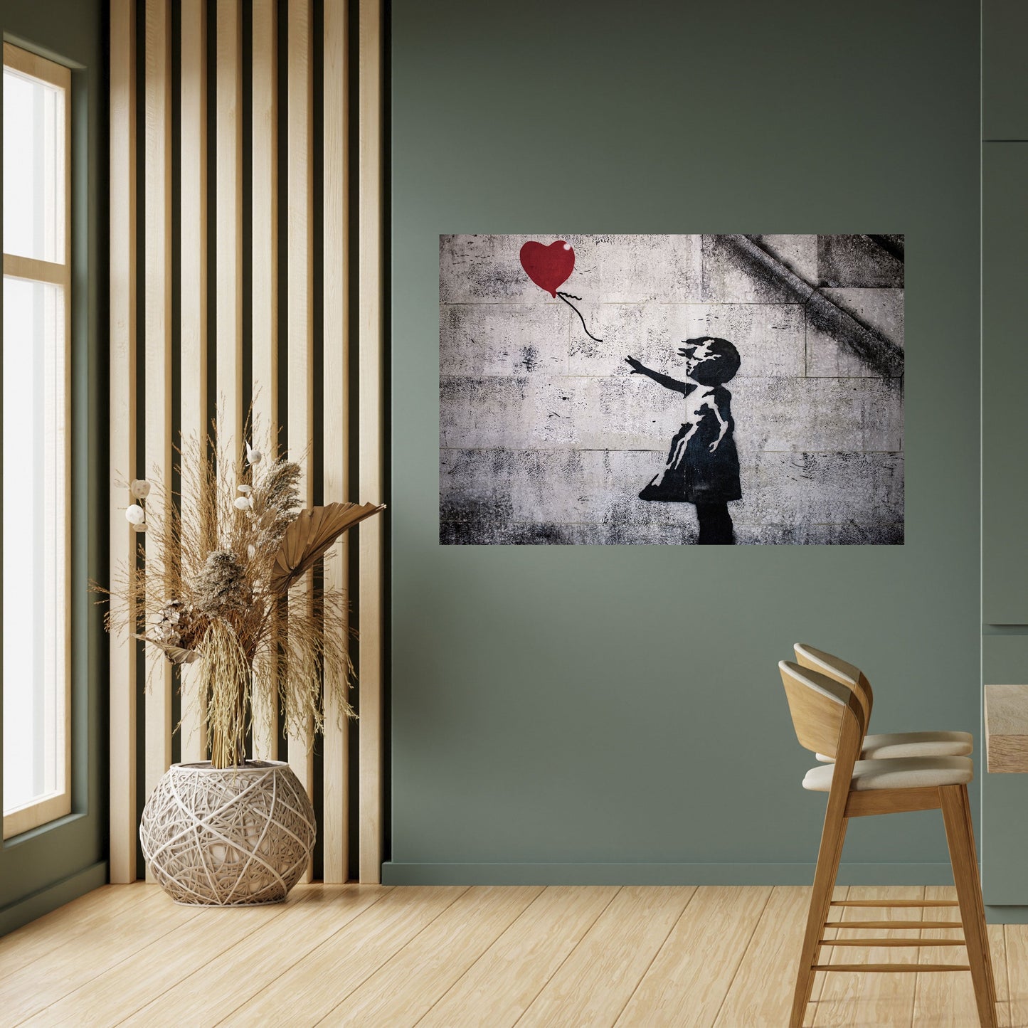 BALLON GIRL (BANKSY) Poster orizzontale staccabile e attaccabile