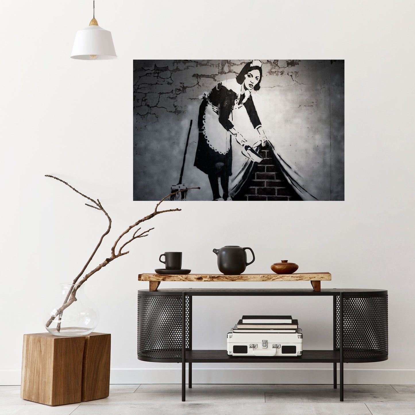 SWEEPING UNDER (BANKSY) Poster orizzontale staccabile e attaccabile