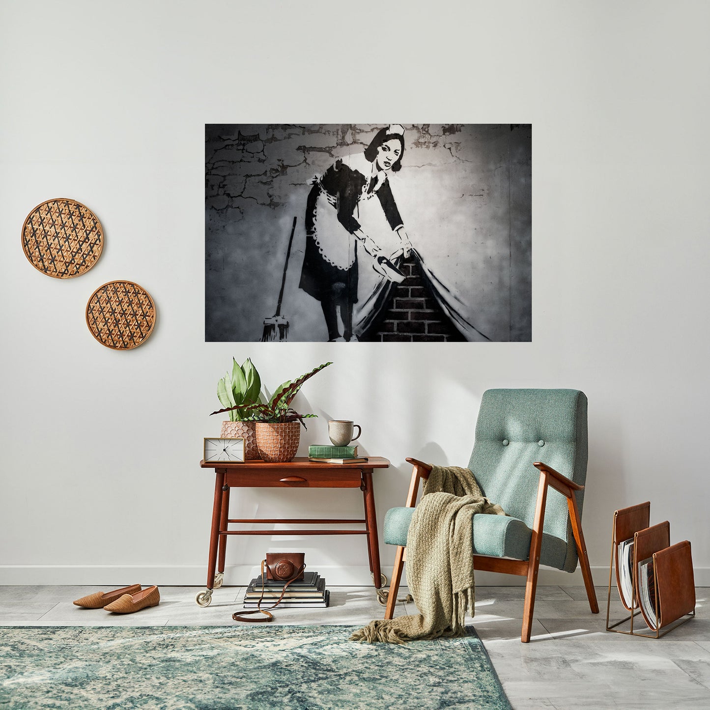 SWEEPING UNDER (BANKSY) Poster orizzontale staccabile e attaccabile