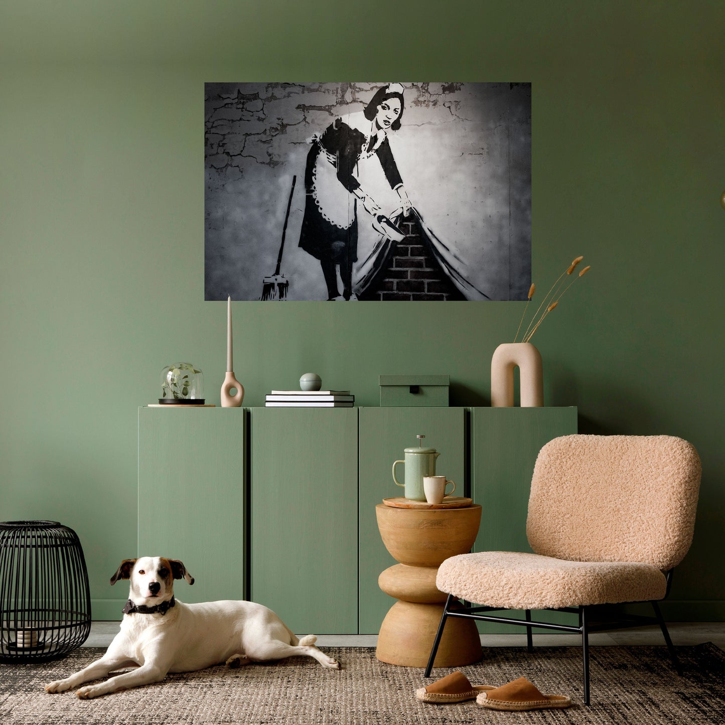 SWEEPING UNDER (BANKSY) Poster orizzontale staccabile e attaccabile