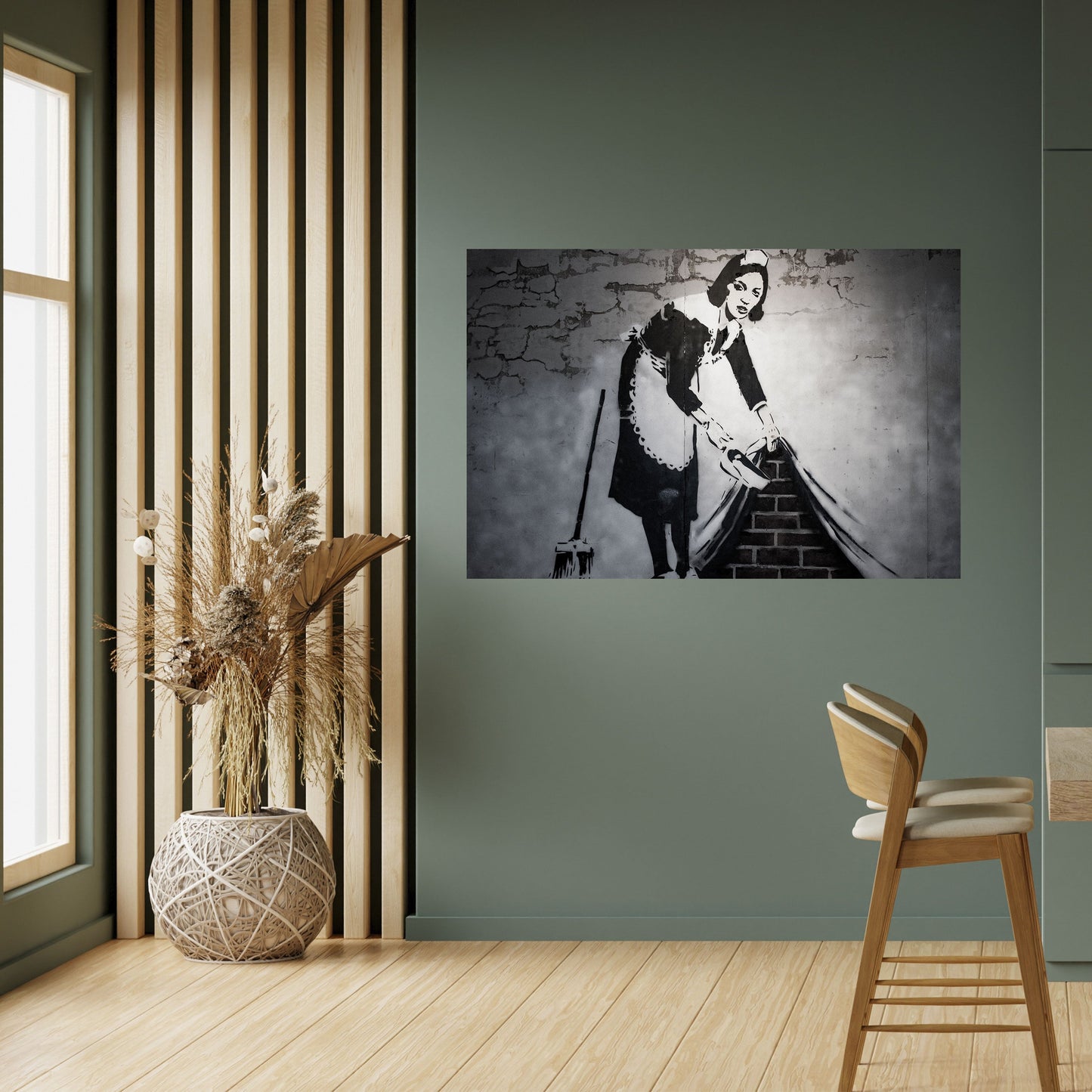 SWEEPING UNDER (BANKSY) Poster orizzontale staccabile e attaccabile