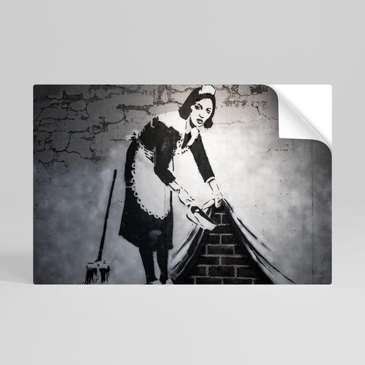 SWEEPING UNDER (BANKSY) Poster orizzontale staccabile e attaccabile