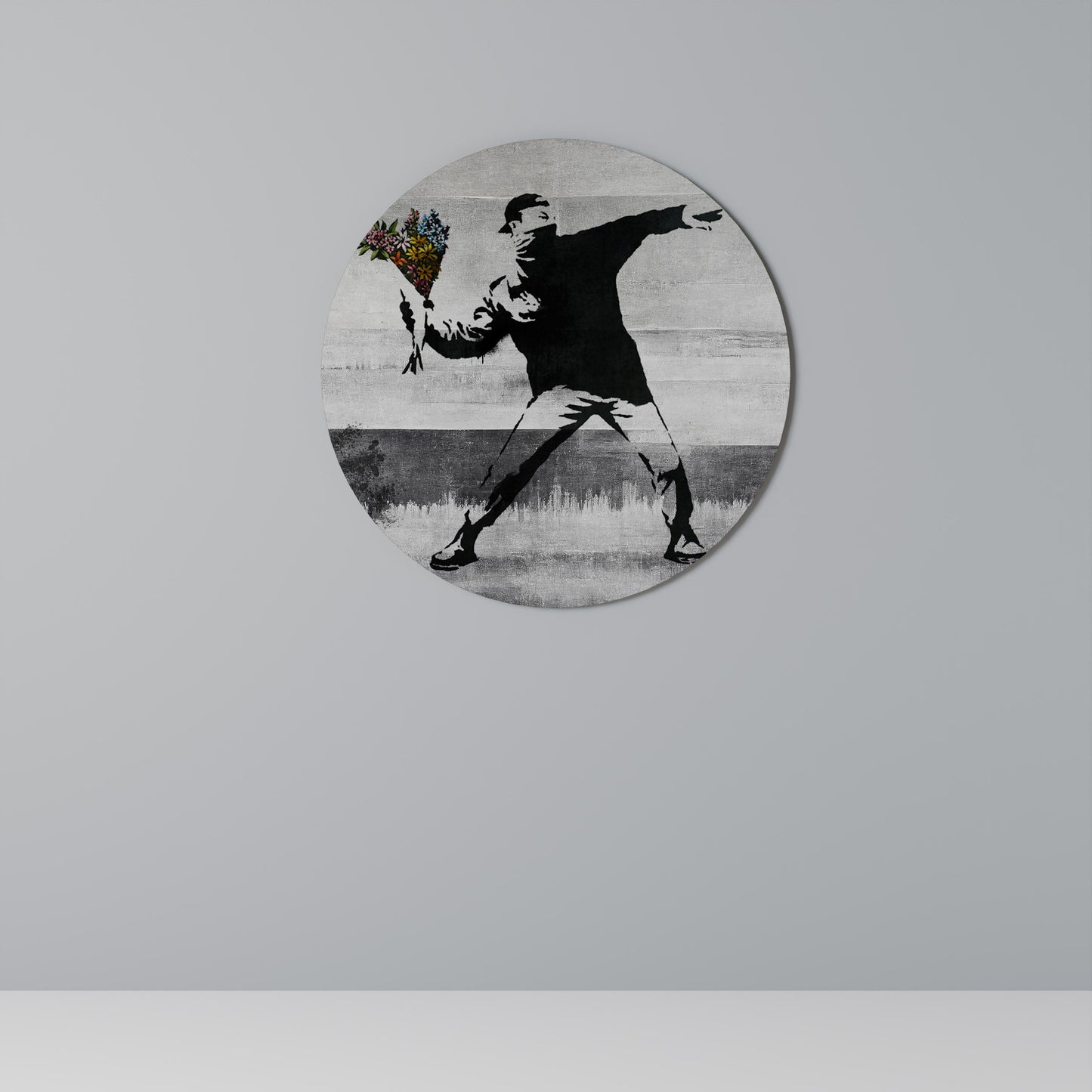 FLOWER BOMBER (BANKSY) Arte murale rotonda