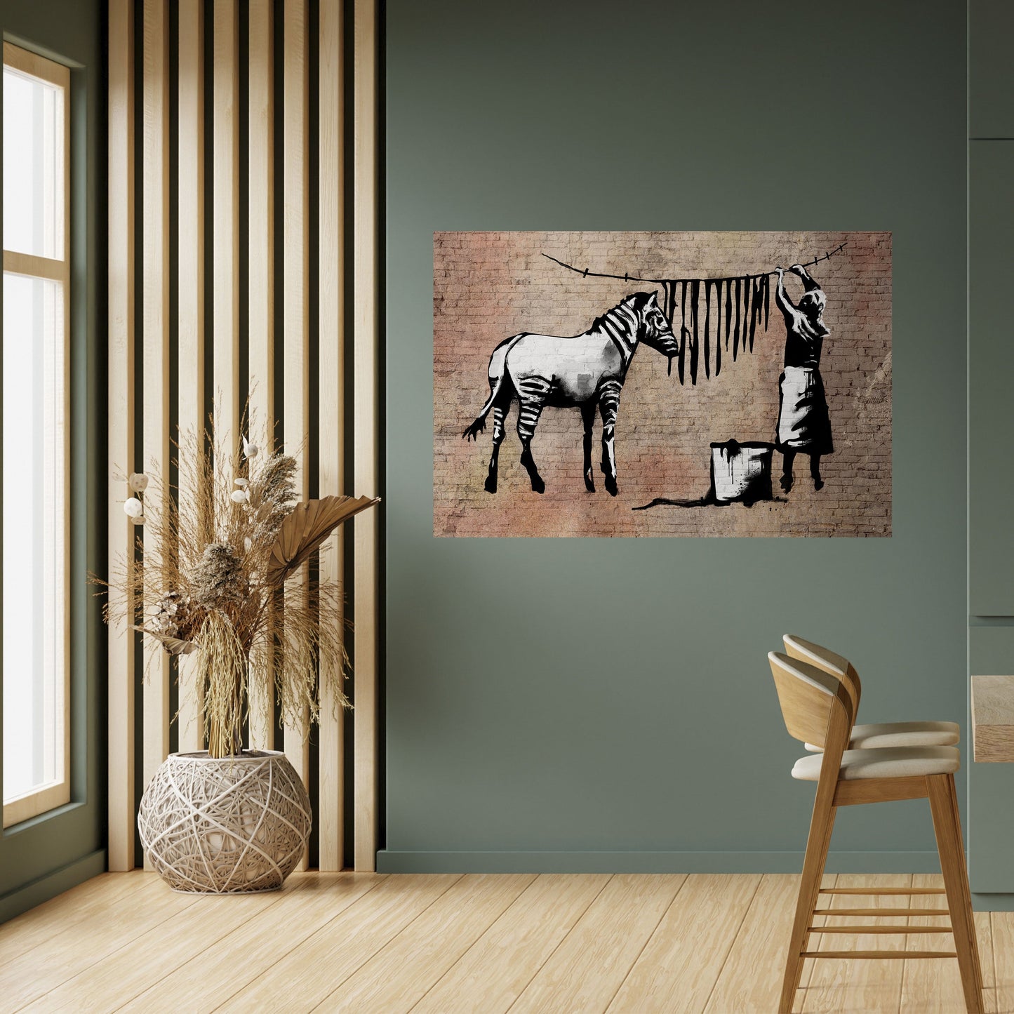 Poster orizzontale TIDY ZEBRA staccabile e attaccabile