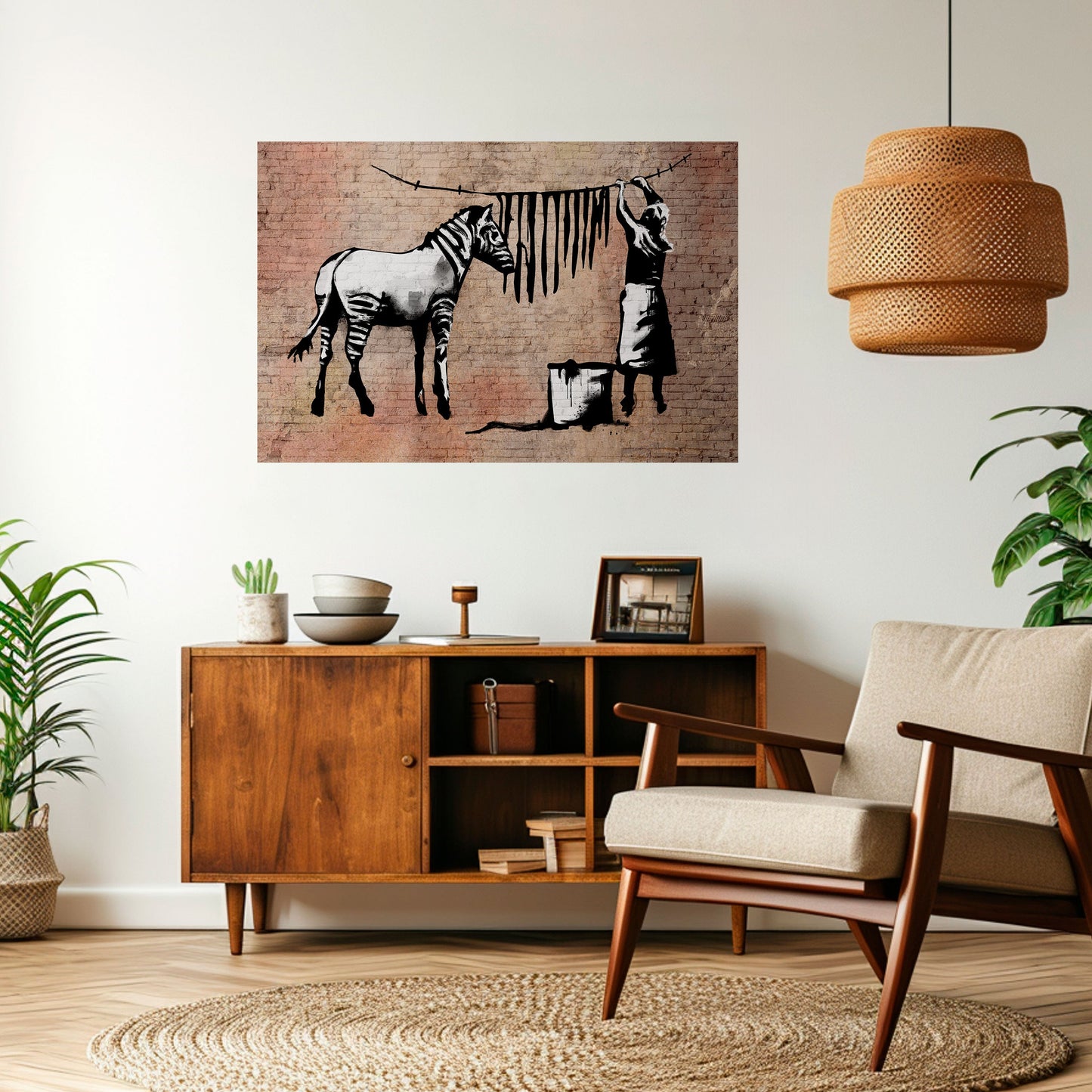 Poster orizzontale TIDY ZEBRA staccabile e attaccabile