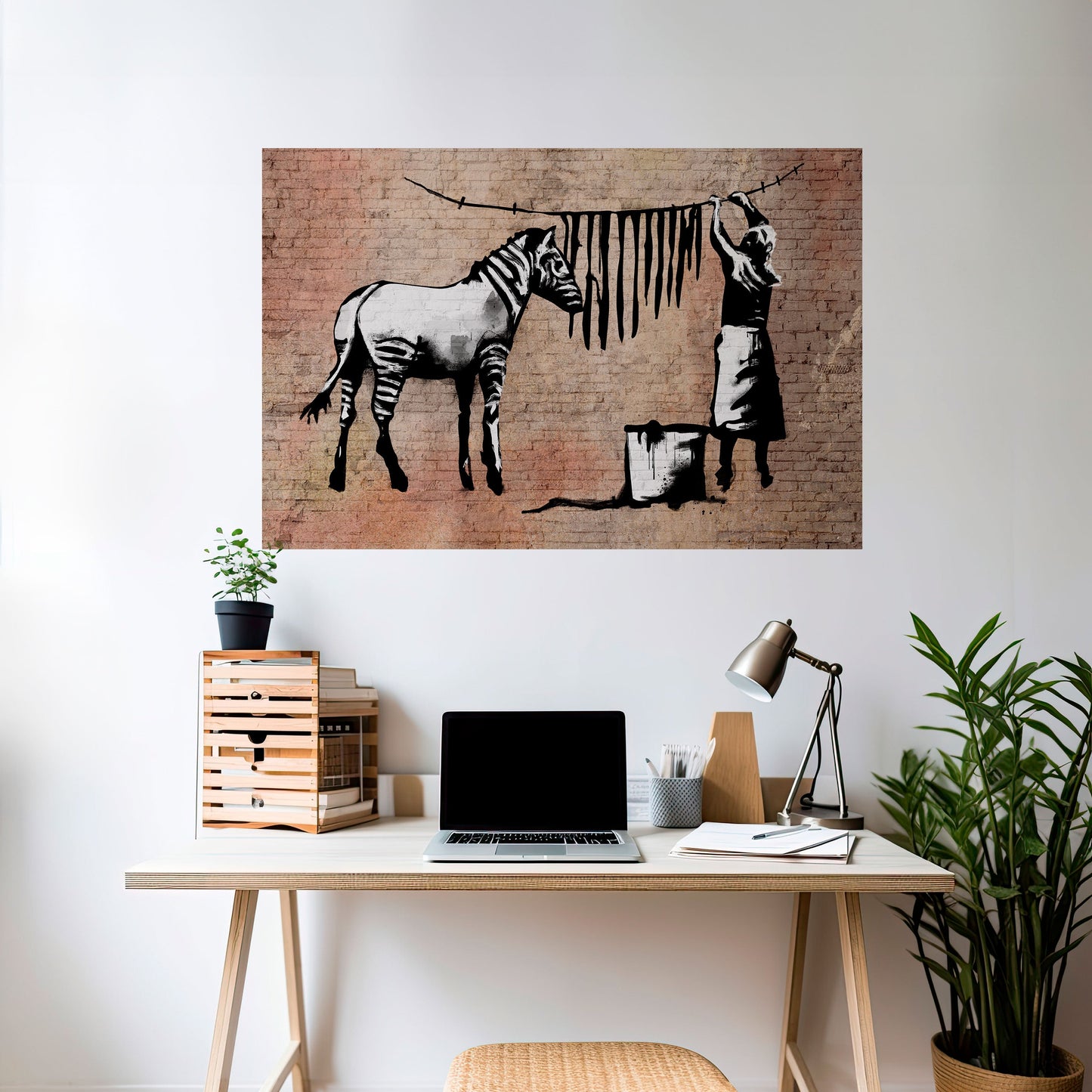 Poster orizzontale TIDY ZEBRA staccabile e attaccabile
