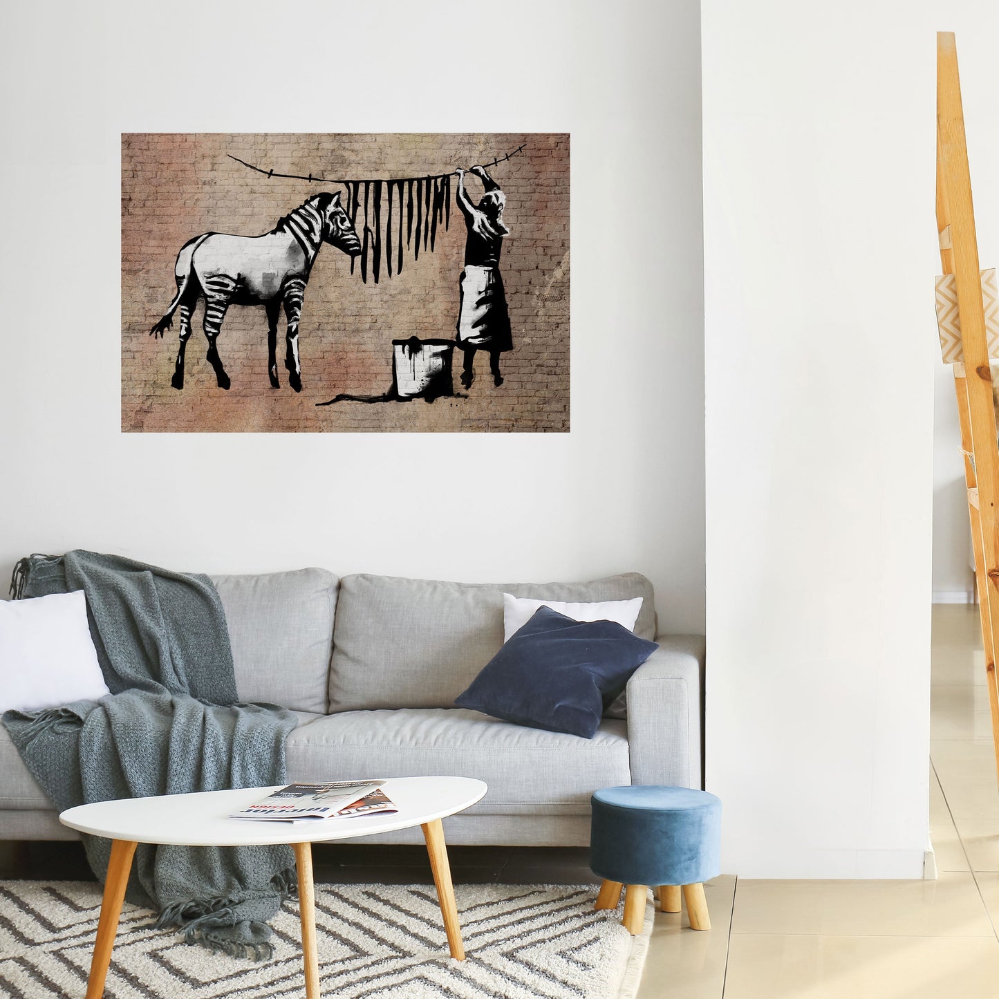 Poster orizzontale TIDY ZEBRA staccabile e attaccabile