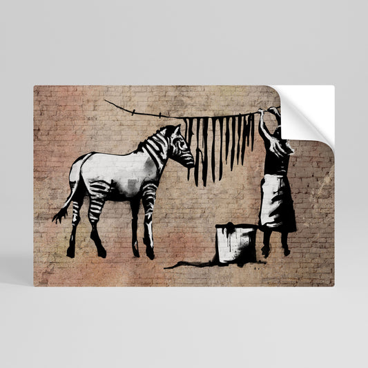 Poster orizzontale TIDY ZEBRA staccabile e attaccabile