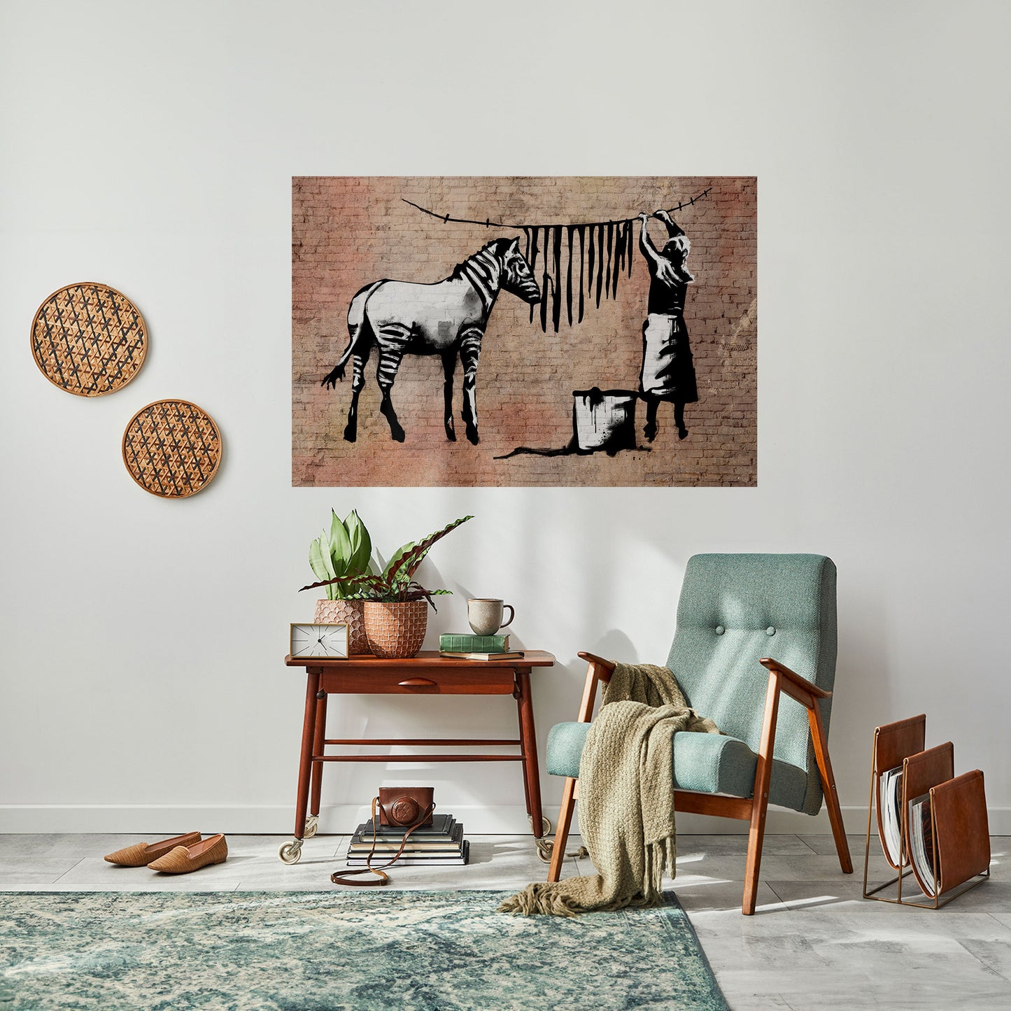 Poster orizzontale TIDY ZEBRA staccabile e attaccabile