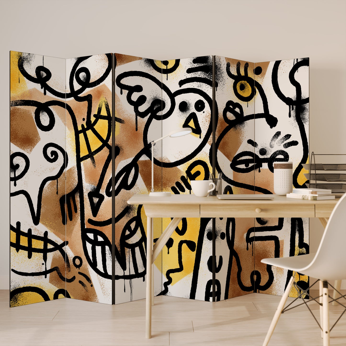 URBAN CANVAS Divisorio decorativo per ambienti a 6 pannelli