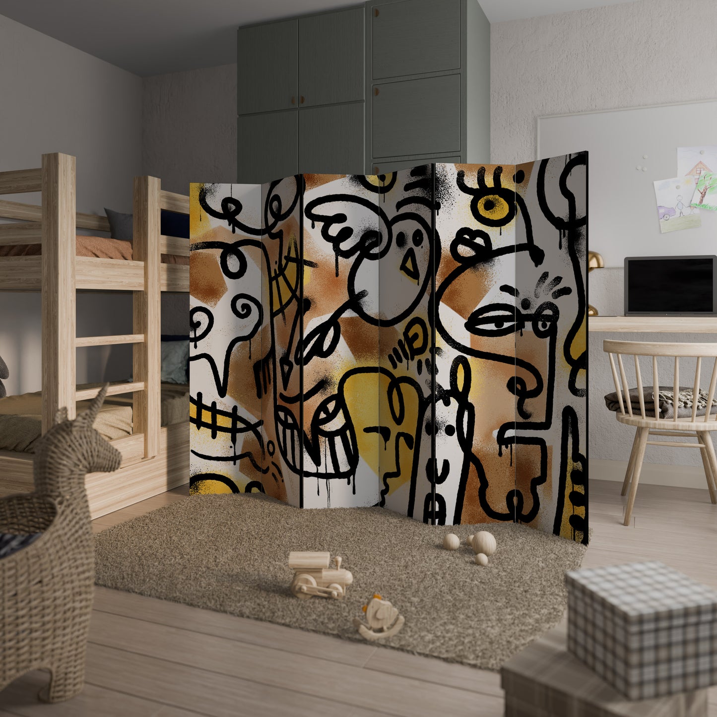 URBAN CANVAS Divisorio decorativo per ambienti a 6 pannelli