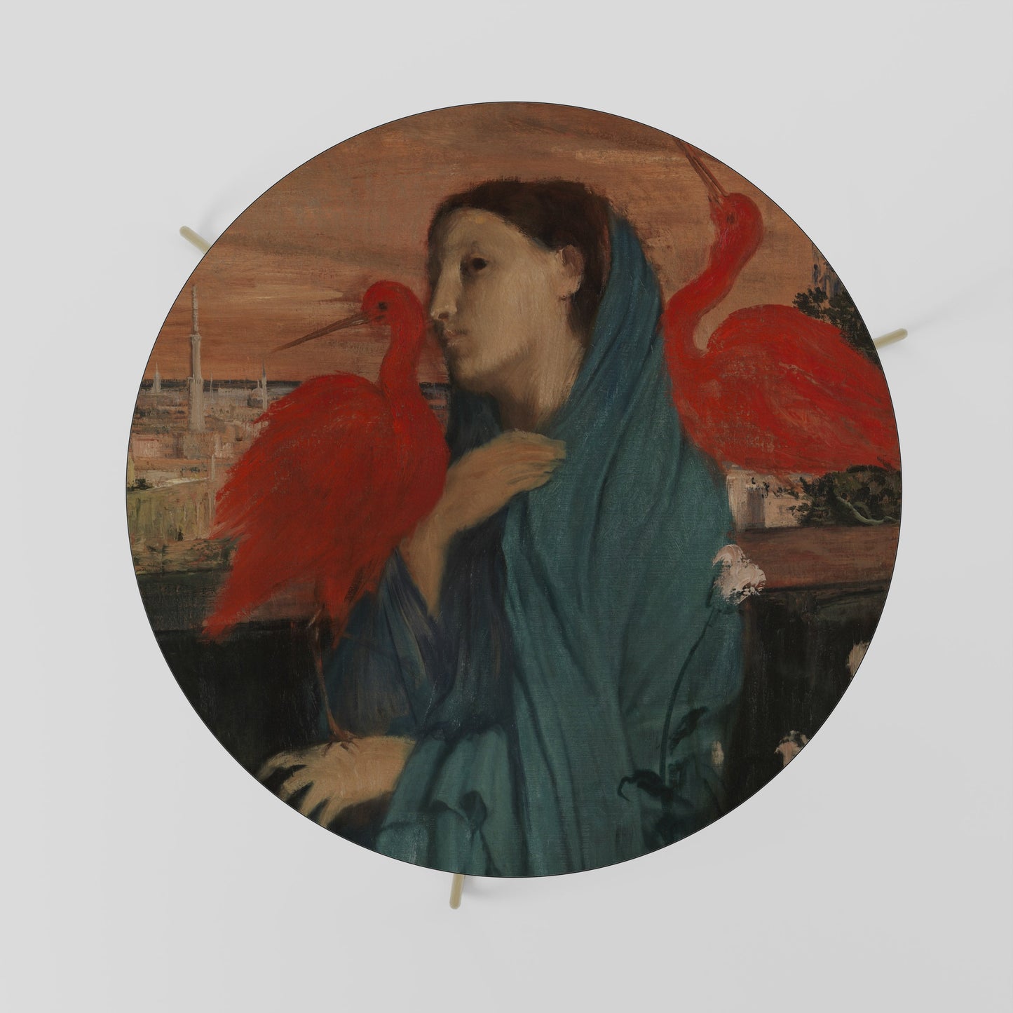 GIOVANE DONNA CON IBIS Tavolino da caffè 69