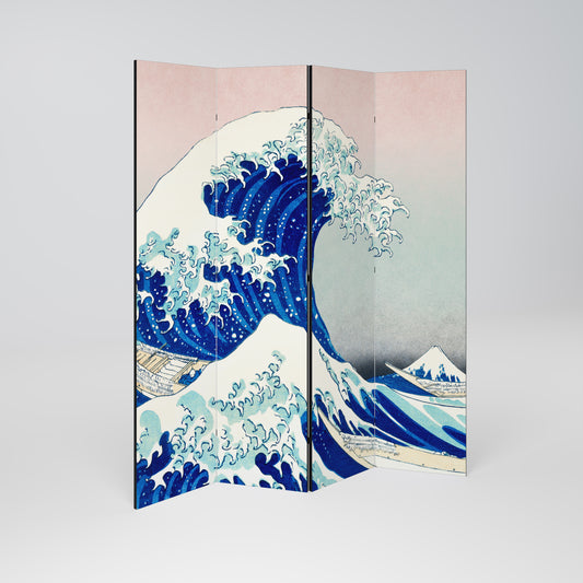 THE GREAT WAVE - Divisorio decorativo per ambienti a 4 pannelli