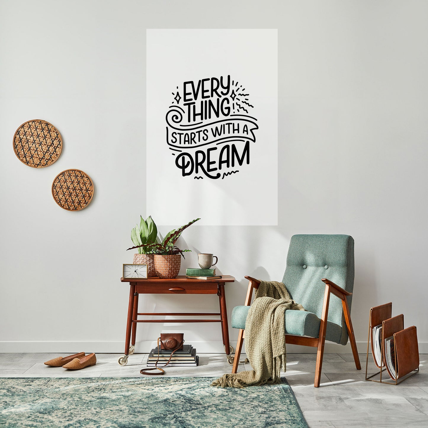 TUTTO INIZIA CON UN SOGNO Poster verticale staccabile e attaccabile