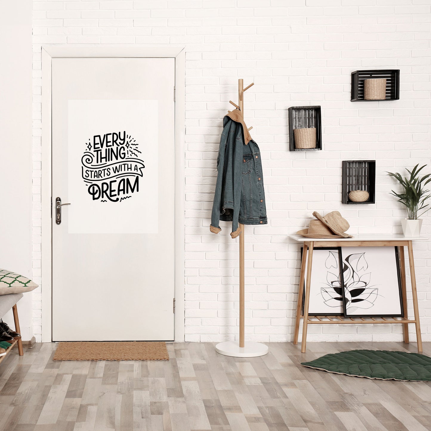 TUTTO INIZIA CON UN SOGNO Poster verticale staccabile e attaccabile