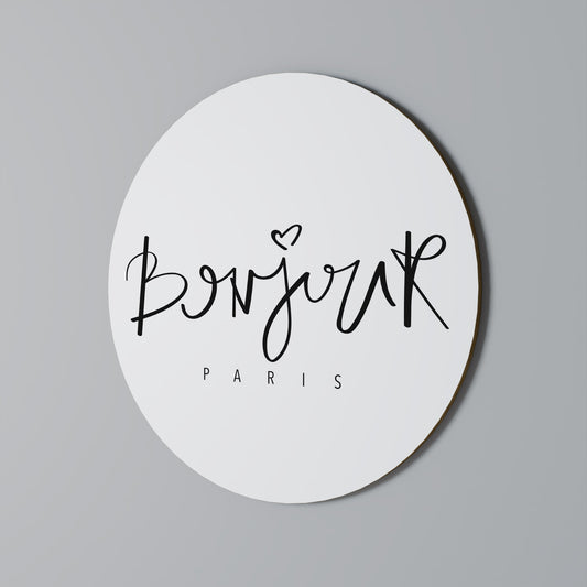 BONJOUR LOVE Round Wall Art