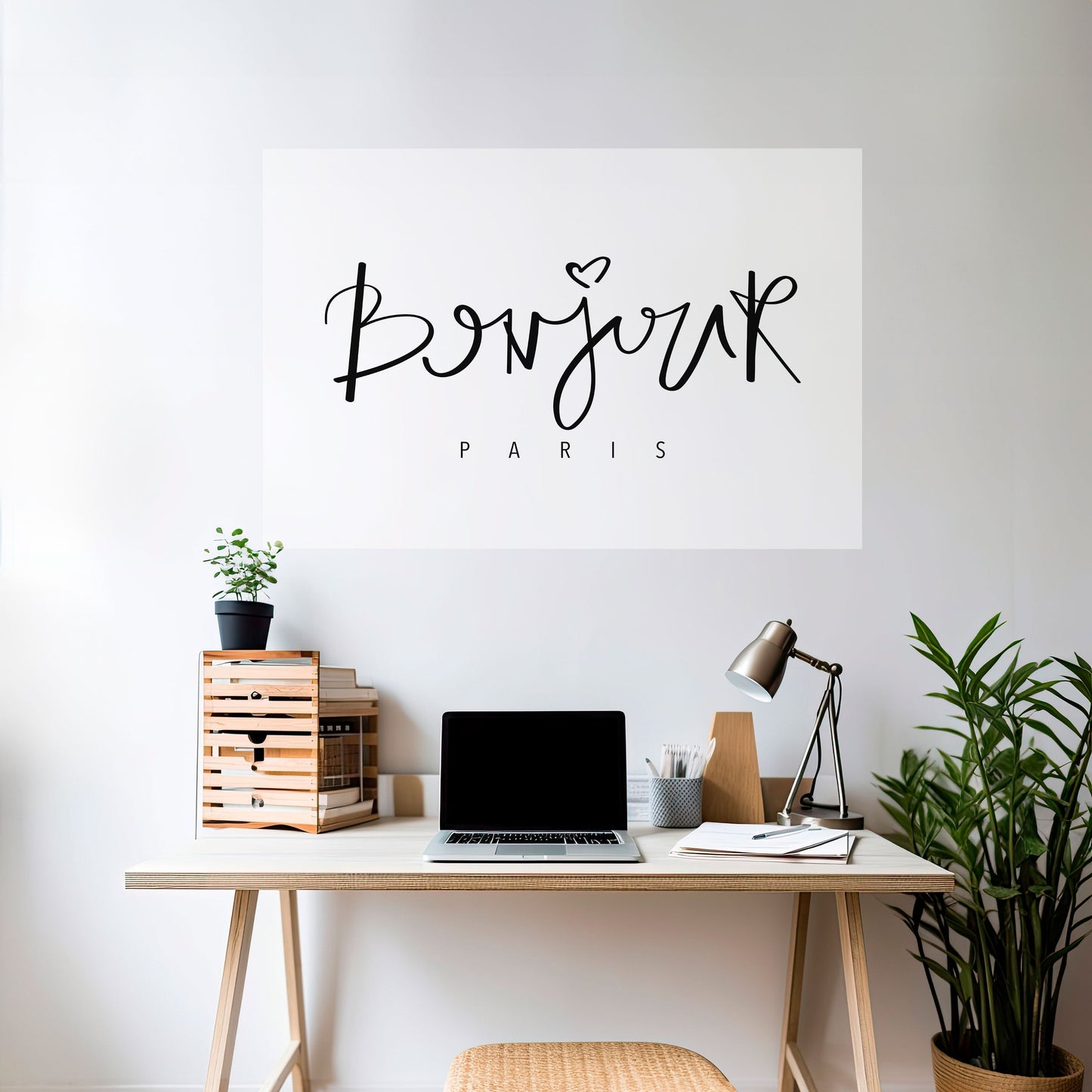 BONJOUR LOVE Poster orizzontale staccabile e attaccabile