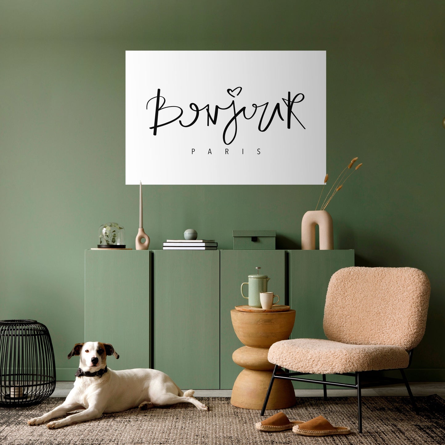 BONJOUR LOVE Poster orizzontale staccabile e attaccabile