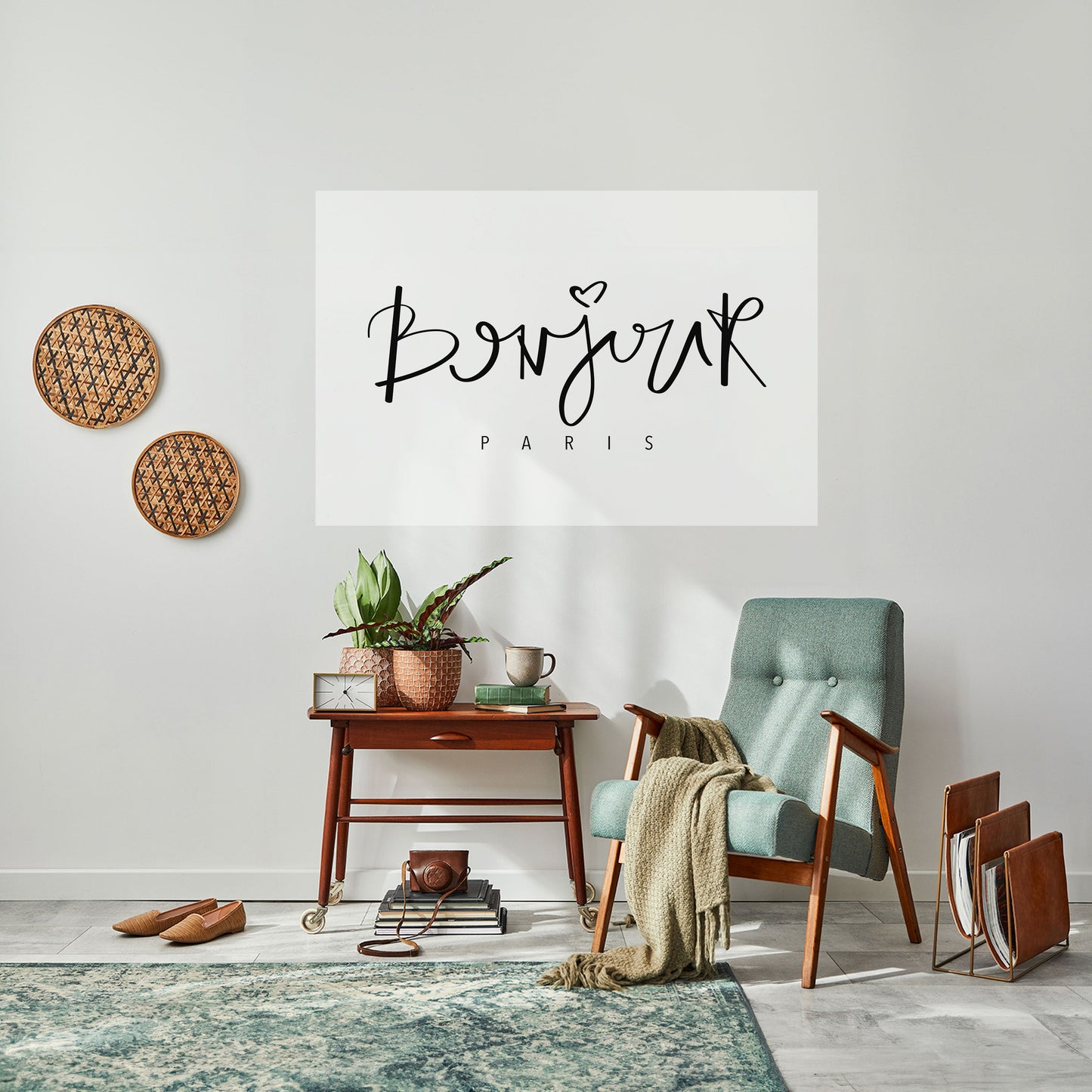 BONJOUR LOVE Poster orizzontale staccabile e attaccabile