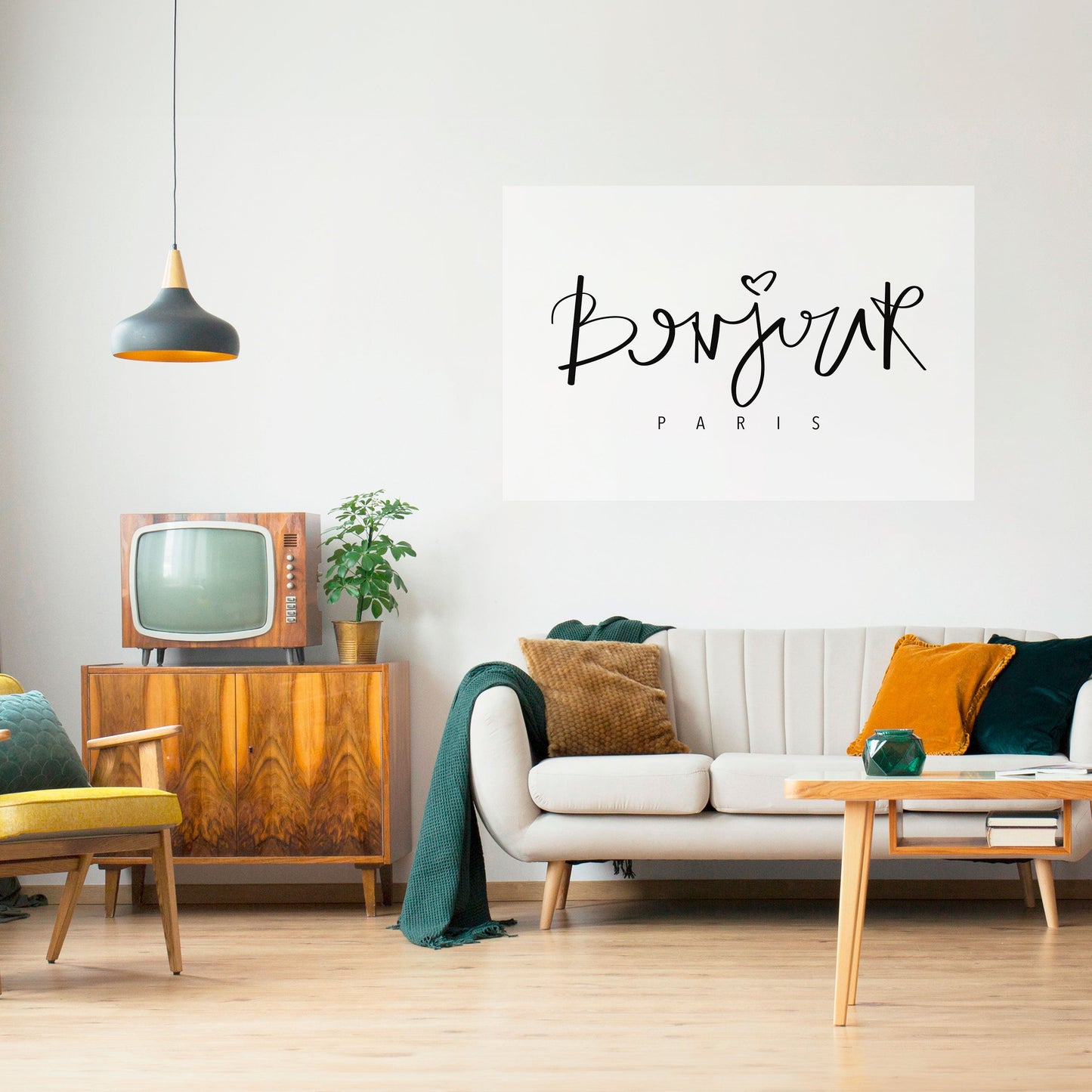 BONJOUR LOVE Poster orizzontale staccabile e attaccabile