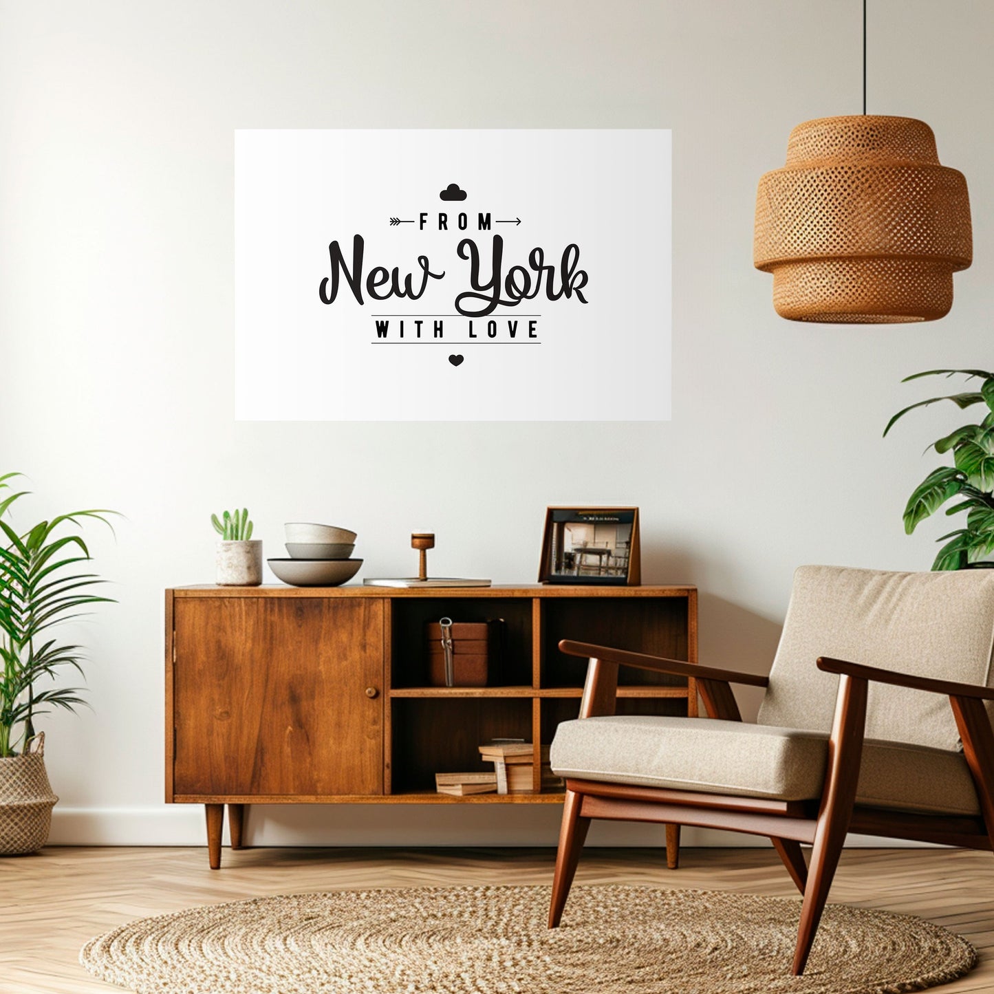 NEW YORK HEARTBEAT Poster orizzontale staccabile e attaccabile