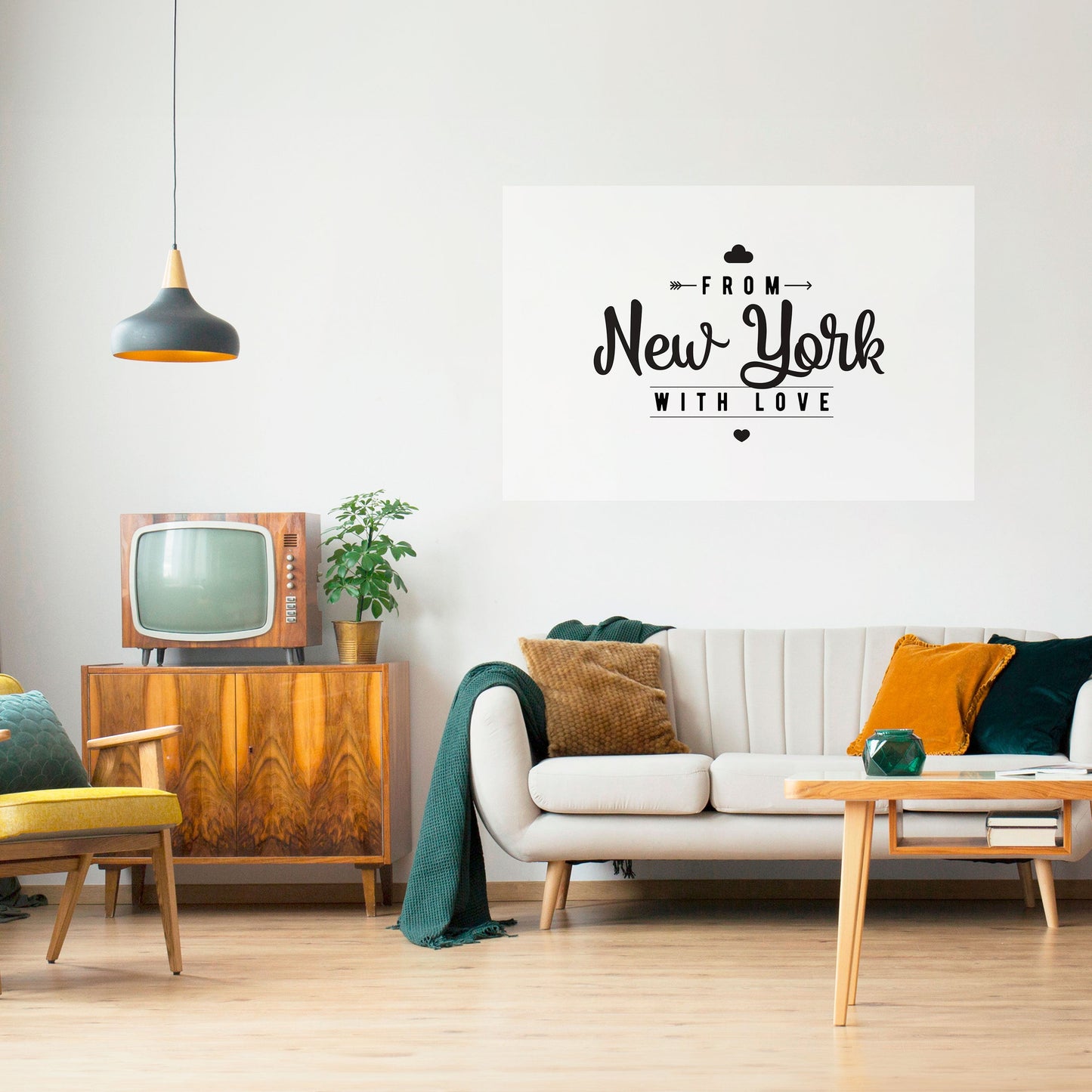 NEW YORK HEARTBEAT Poster orizzontale staccabile e attaccabile