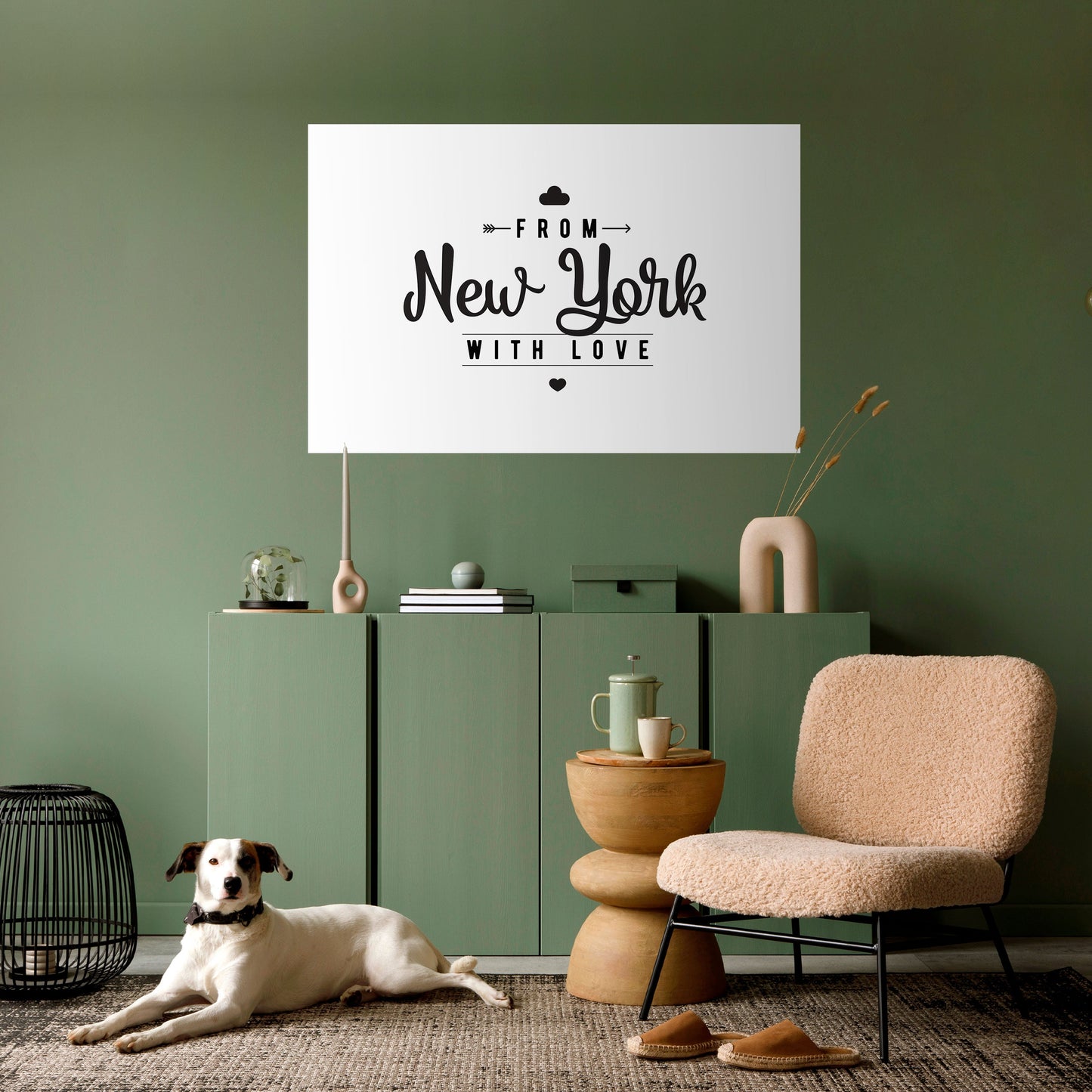 NEW YORK HEARTBEAT Poster orizzontale staccabile e attaccabile