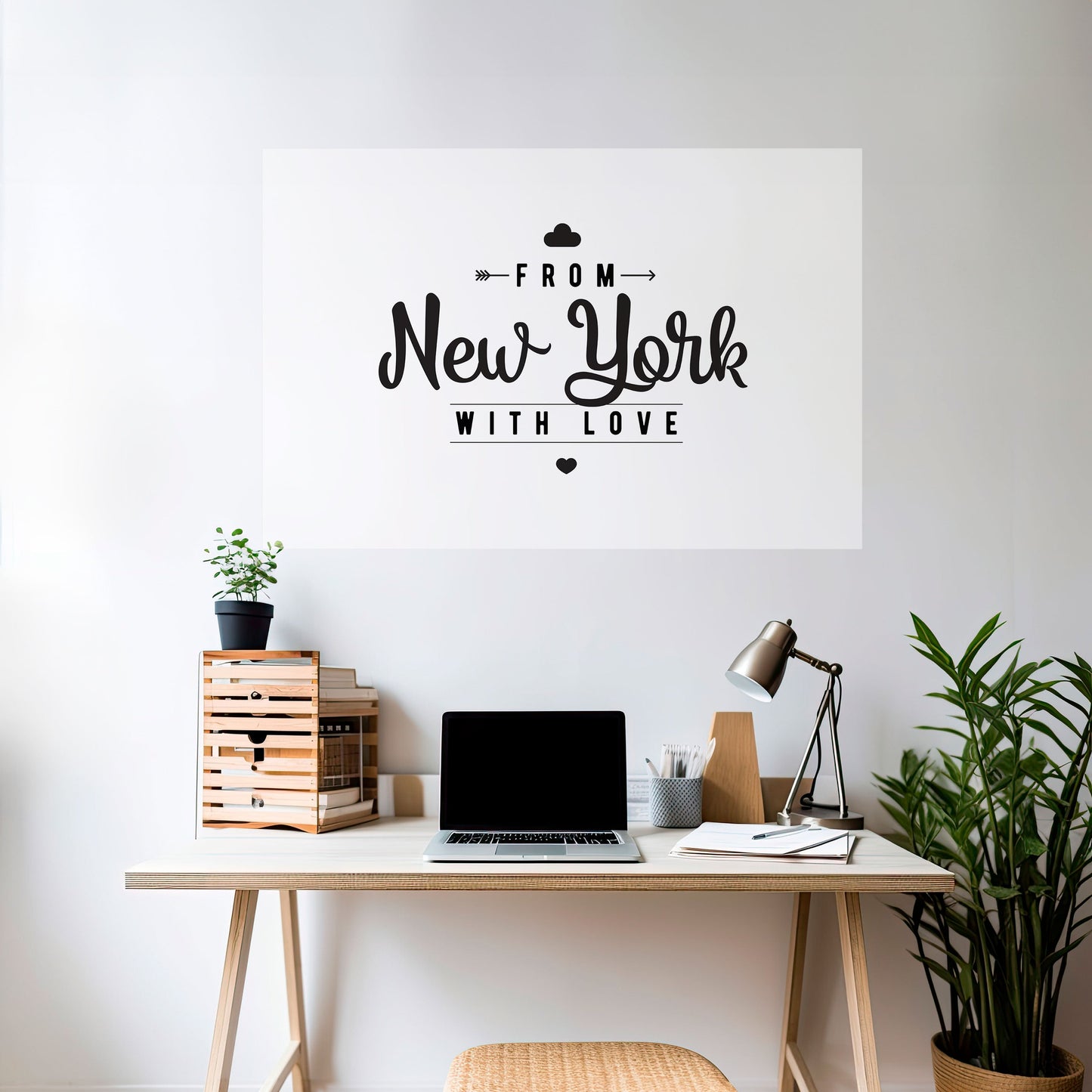 NEW YORK HEARTBEAT Poster orizzontale staccabile e attaccabile