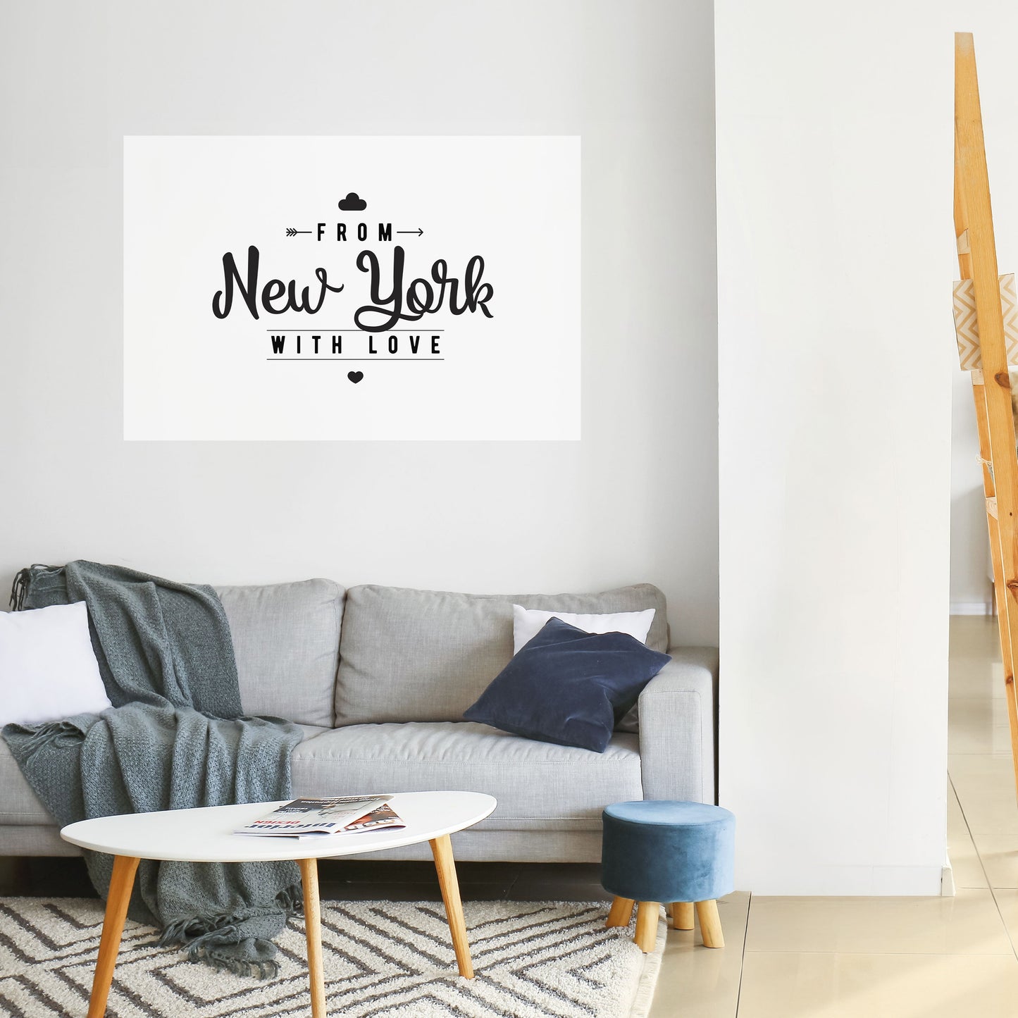 NEW YORK HEARTBEAT Poster orizzontale staccabile e attaccabile