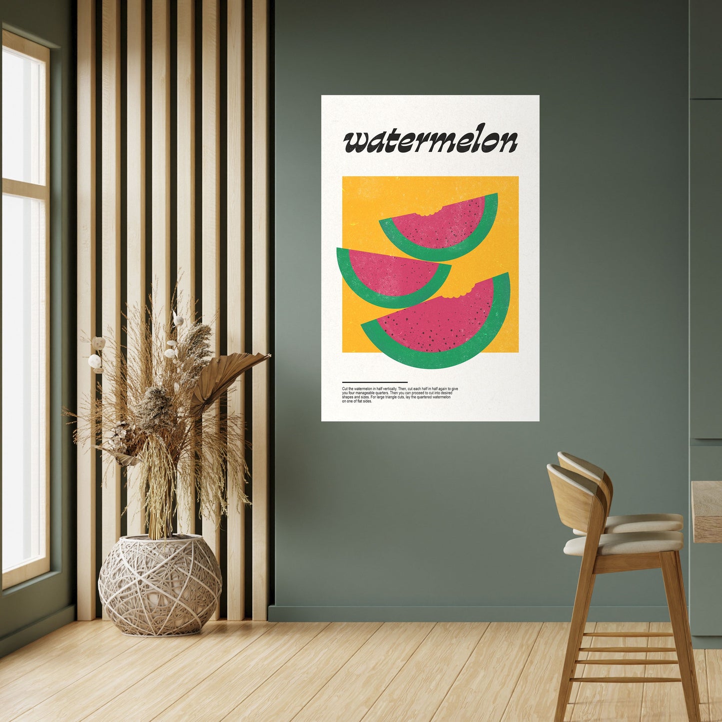 Poster verticale staccabile e attaccabile "Watermelon Whimsy"