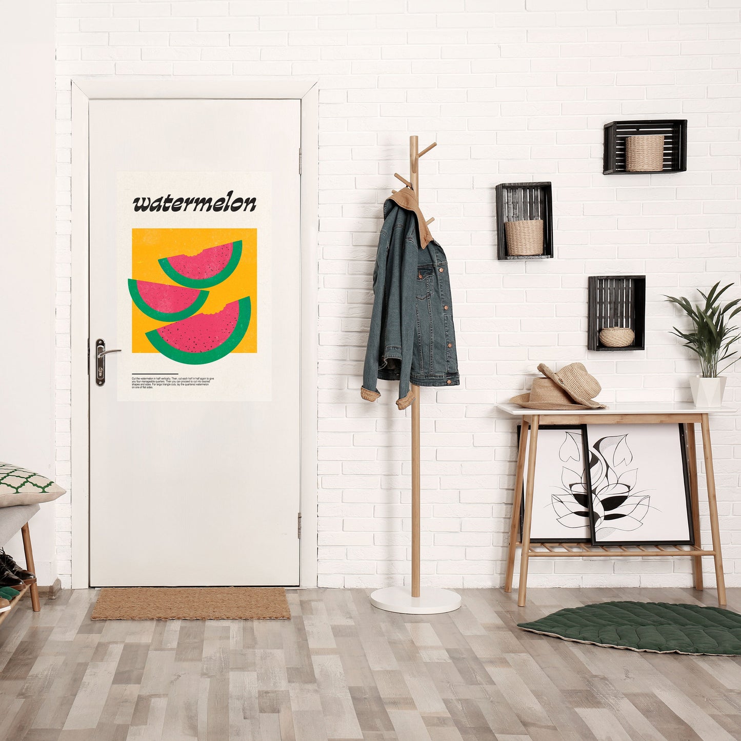 Poster verticale staccabile e attaccabile "Watermelon Whimsy"