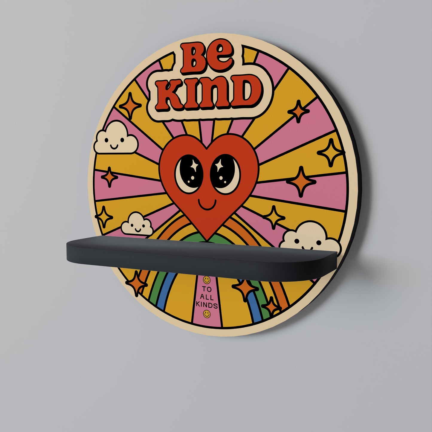 Mensola rotonda BE KIND in finitura nera