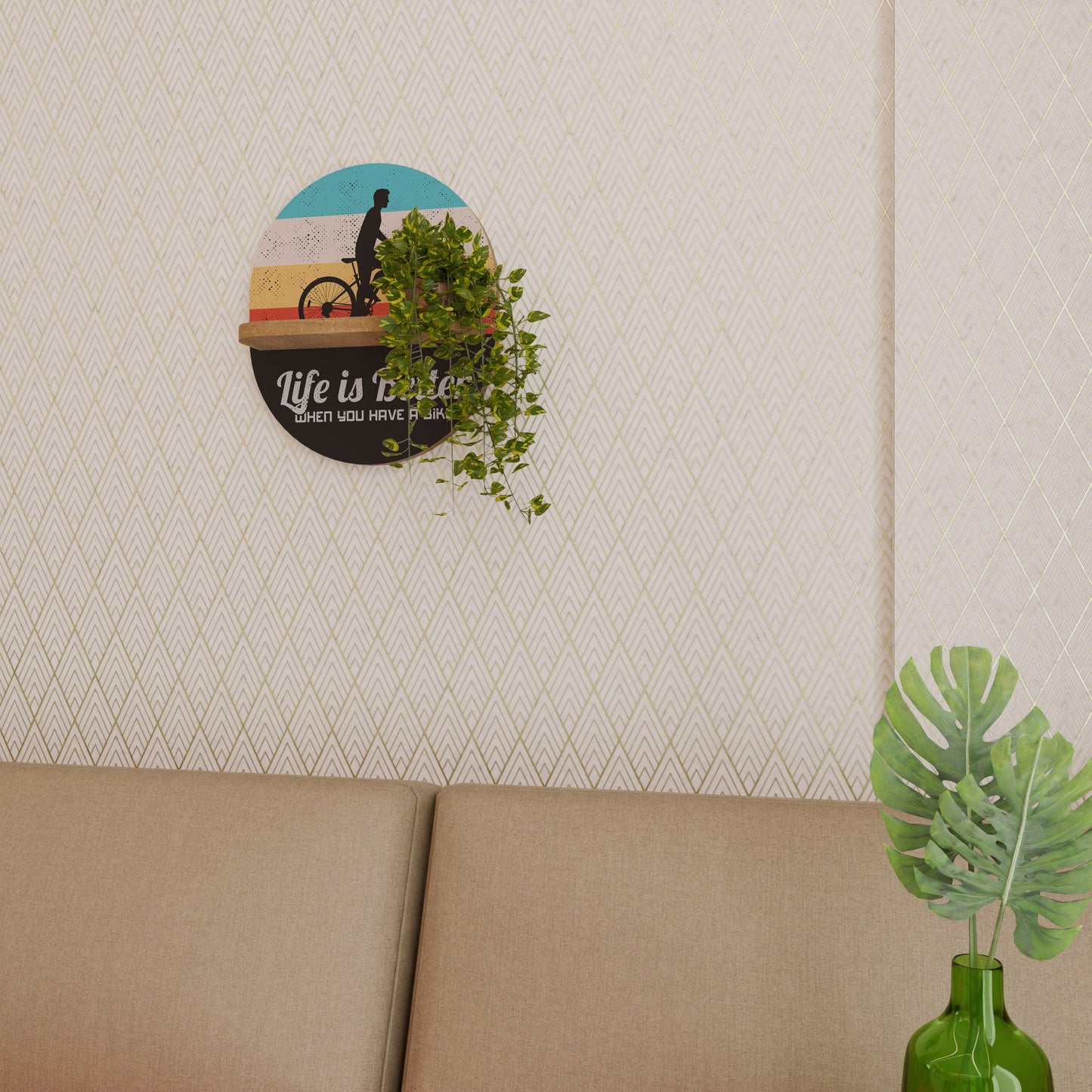 BETTER LIFE Mensola ovale per arte in effetto rovere